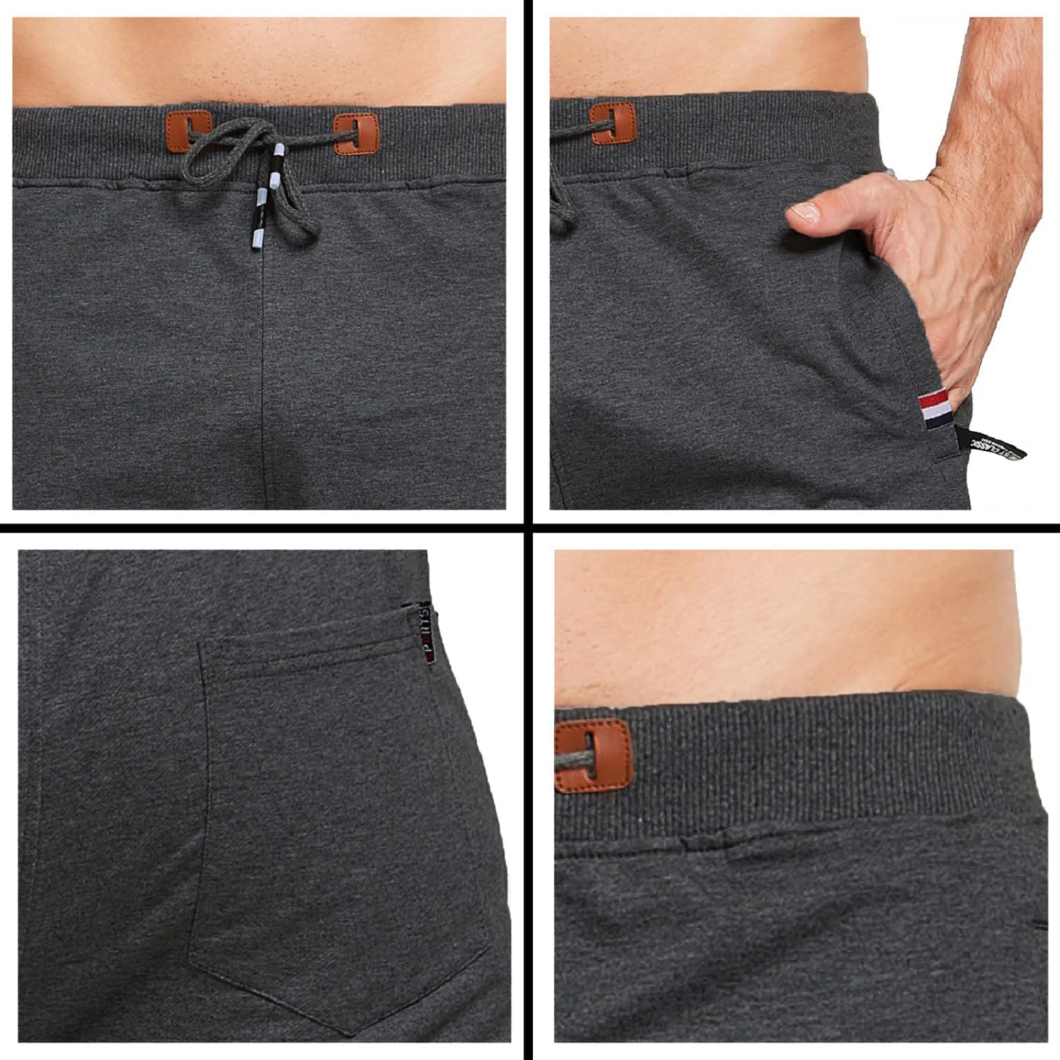 Detalle de ZOXOZ Kurze Hosen Herren Shorts Sports Baumwolle Mit Reißverschluss Elastische Taille