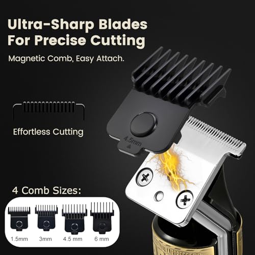 Detalle de YIDON Maquina de Afeitar Hombre y Cortar Pelo con Carga Tipo-C – IPX6, kit completo y uso húmedo/seco