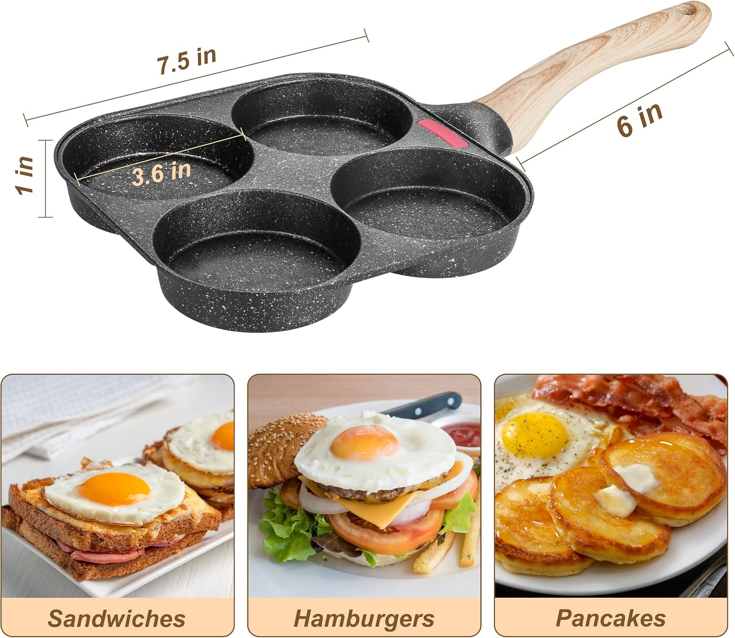 Detalle 2 de MyLifeUNIT Egg Frying Pan 4-Cup