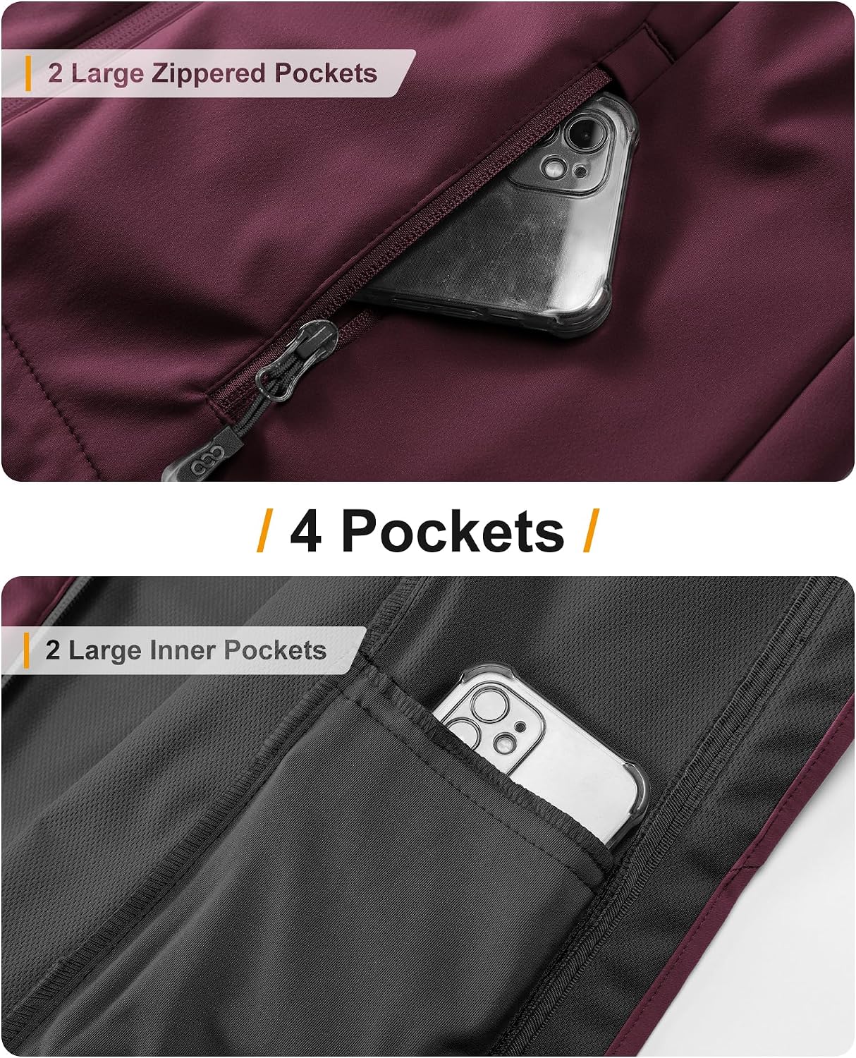 Detalle 2 de 33,000ft Damen Softshelljacke – Wasserdichte, winddichte Funktionsjacke mit Kapuze