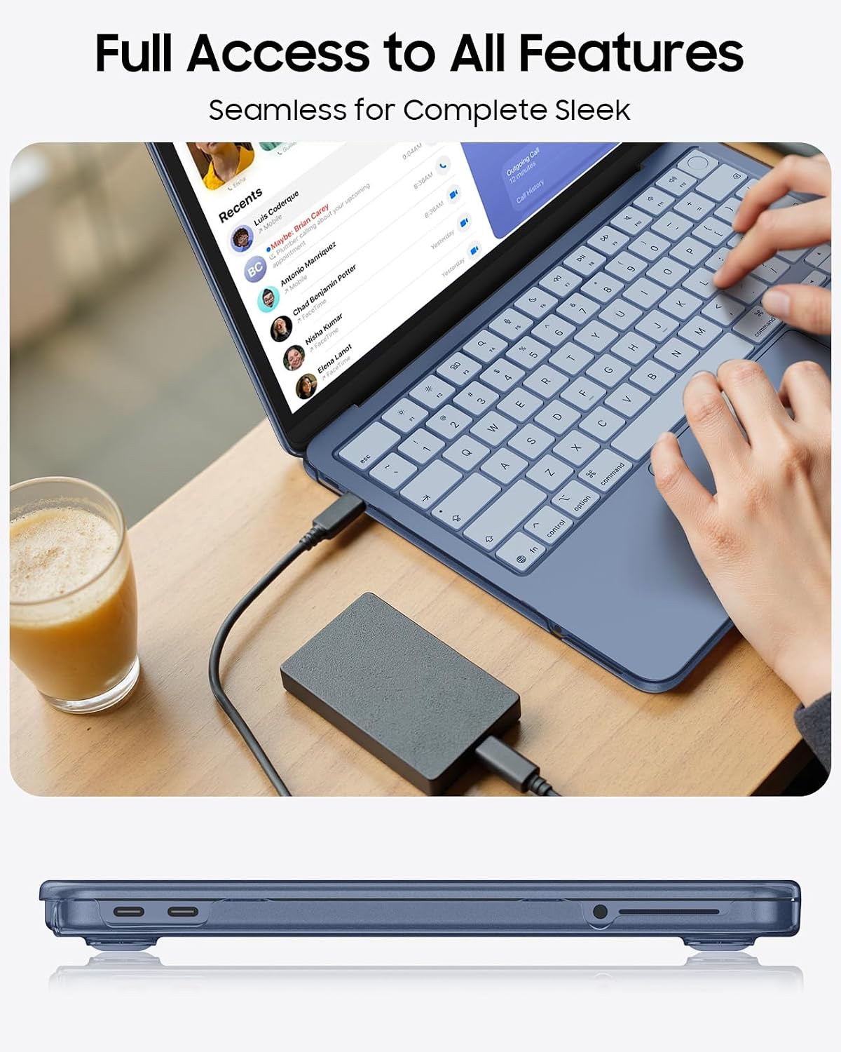 Detalle de FINTIE Case for Macbook Neo 13-inch (2026) A18 Pro – Ultra Slim Transparent Shell