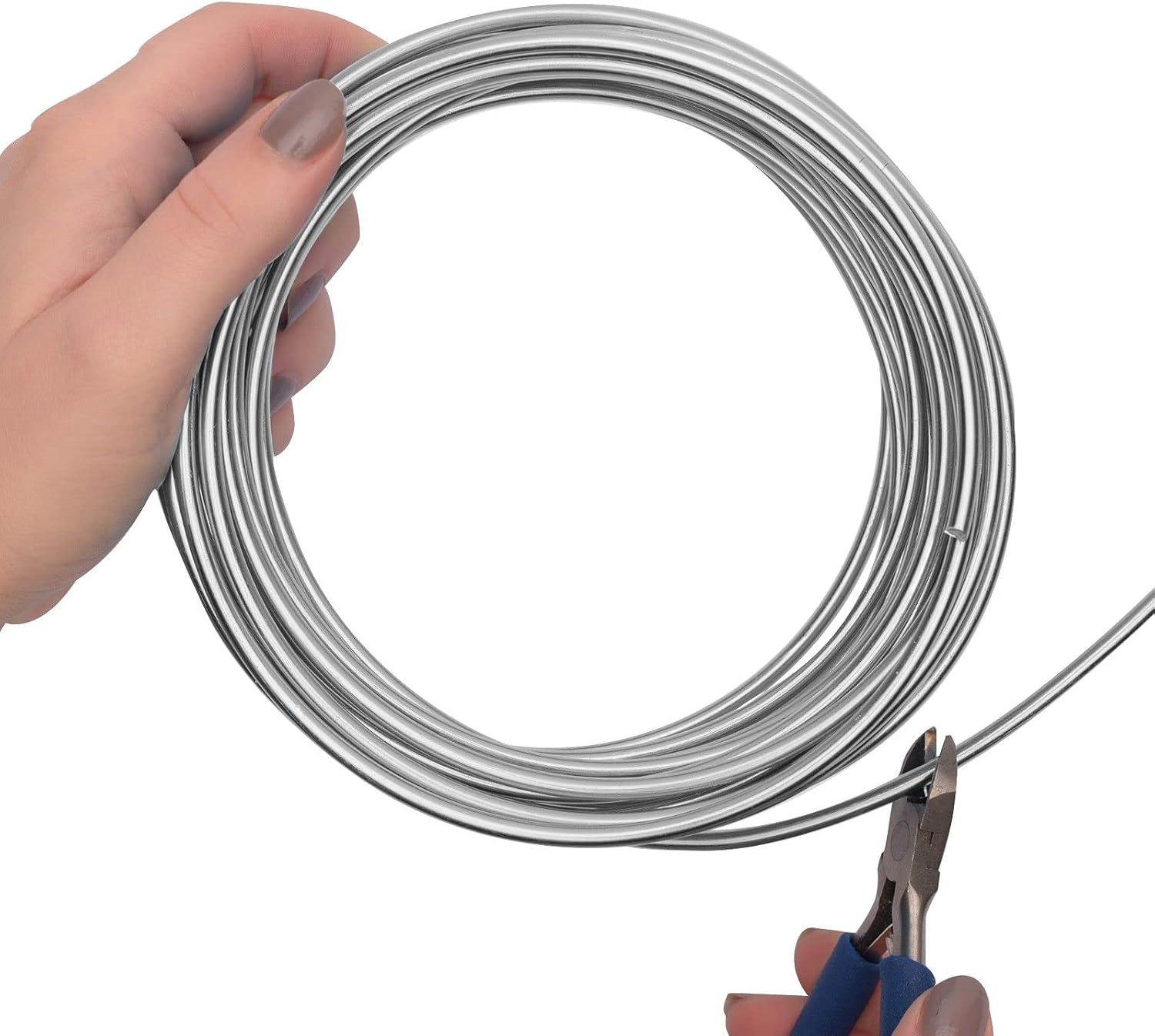Detalle de Vaessen Creative Fil Aluminium 10 m × 4 mm – Fil Métallique Silver (Argenté)