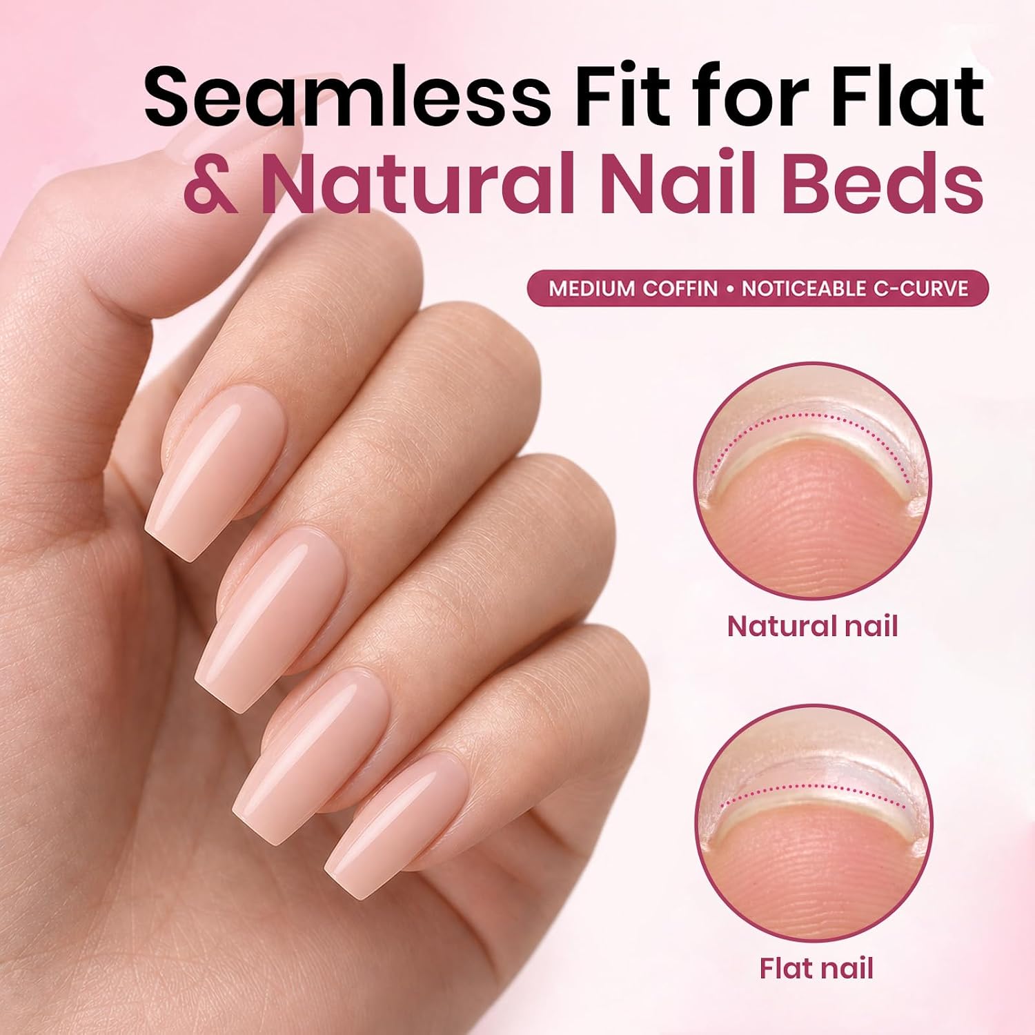 Detalle 2 de Beetles Gel Nail Tips Medium Coffin 288pcs ๐
