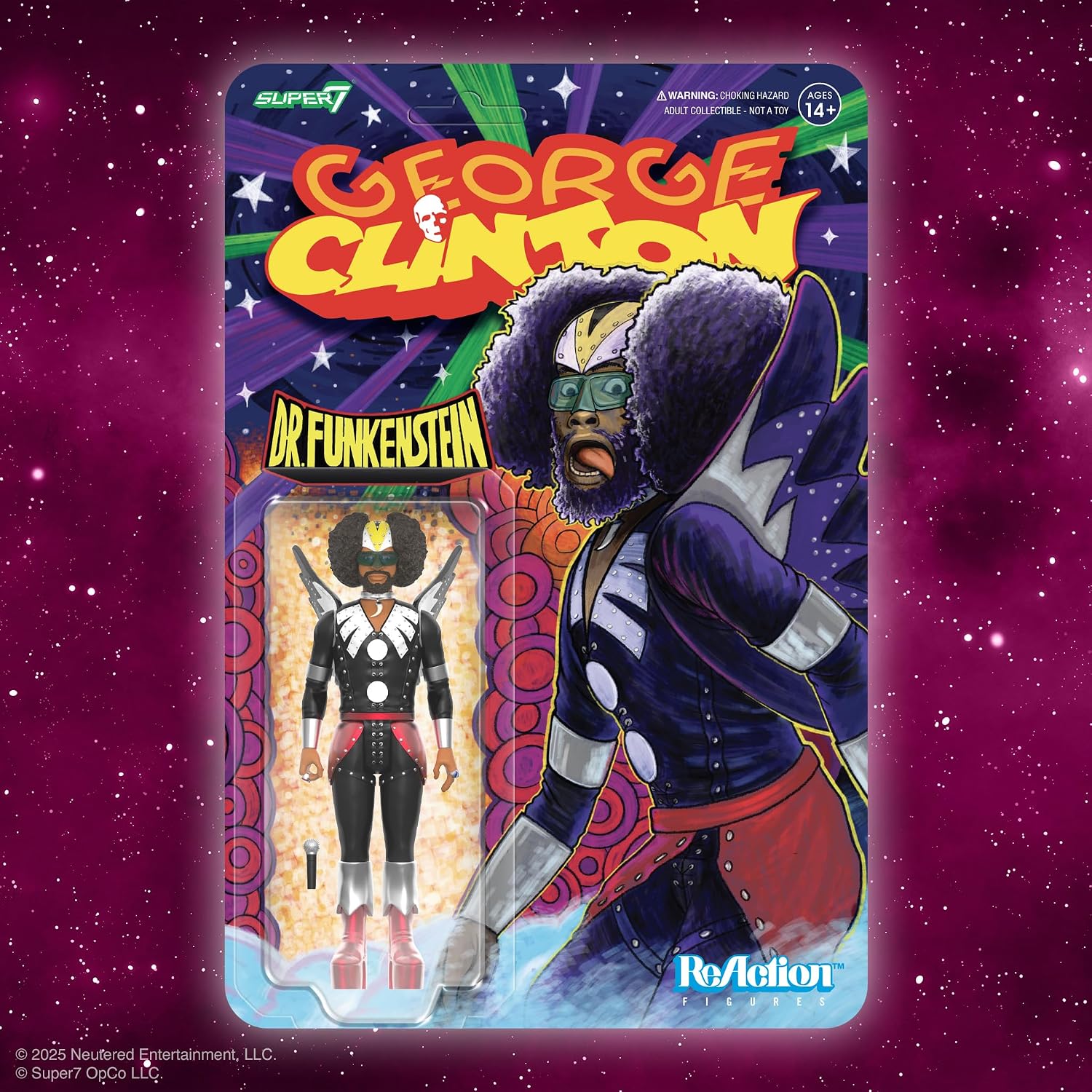 Detalle de Super7 ジョージ・クリントン ファンケンシュタイン博士 リアクションフィギュア 3.75インチ・5箇所可動