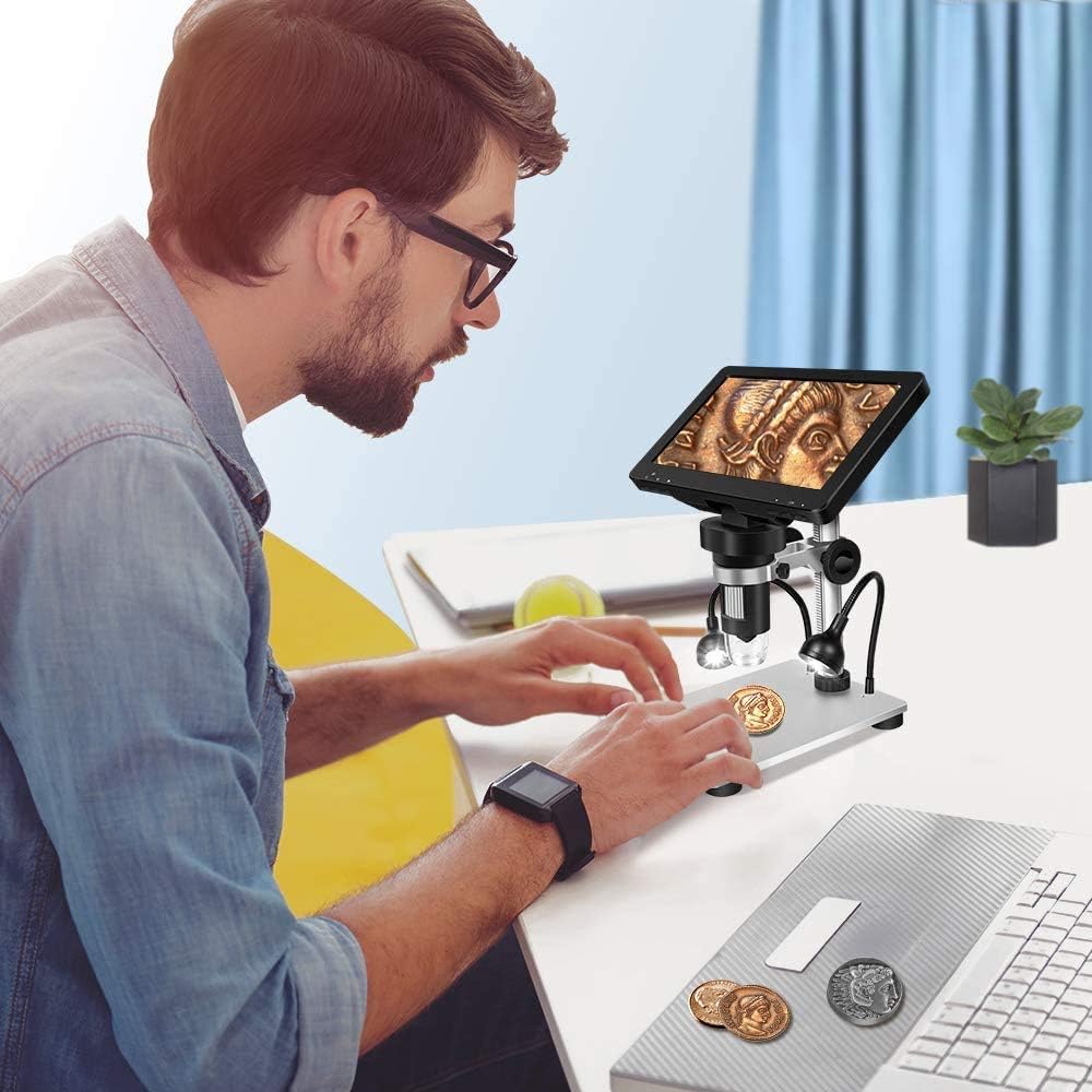 Thumbnail 3 de TOMLOV DM9 7" LCD Digital Microscope – 1200X, 12MP, 1080P Video, USB Scope