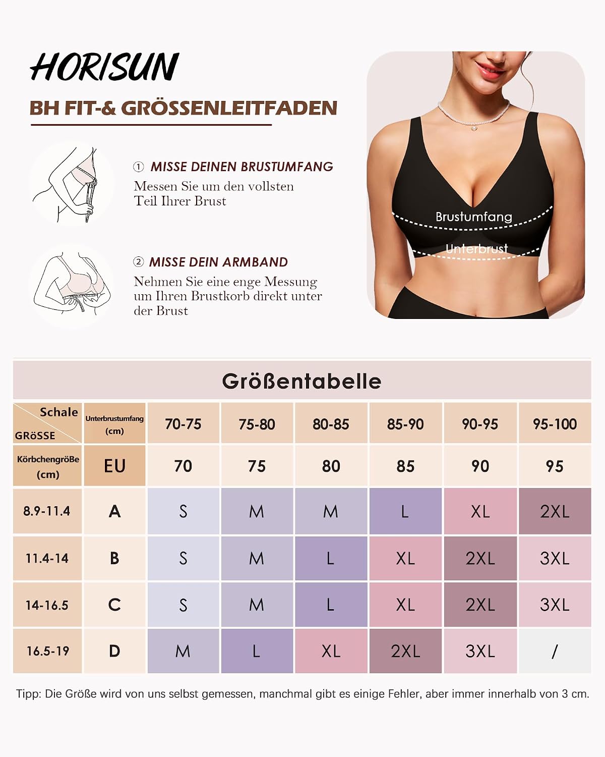 Thumbnail 5 de HORISUN Tiefer V ohne Bügel BH für Damen – sanfter Halt, nahtloser Bralette mit Jelly-Unterstützung