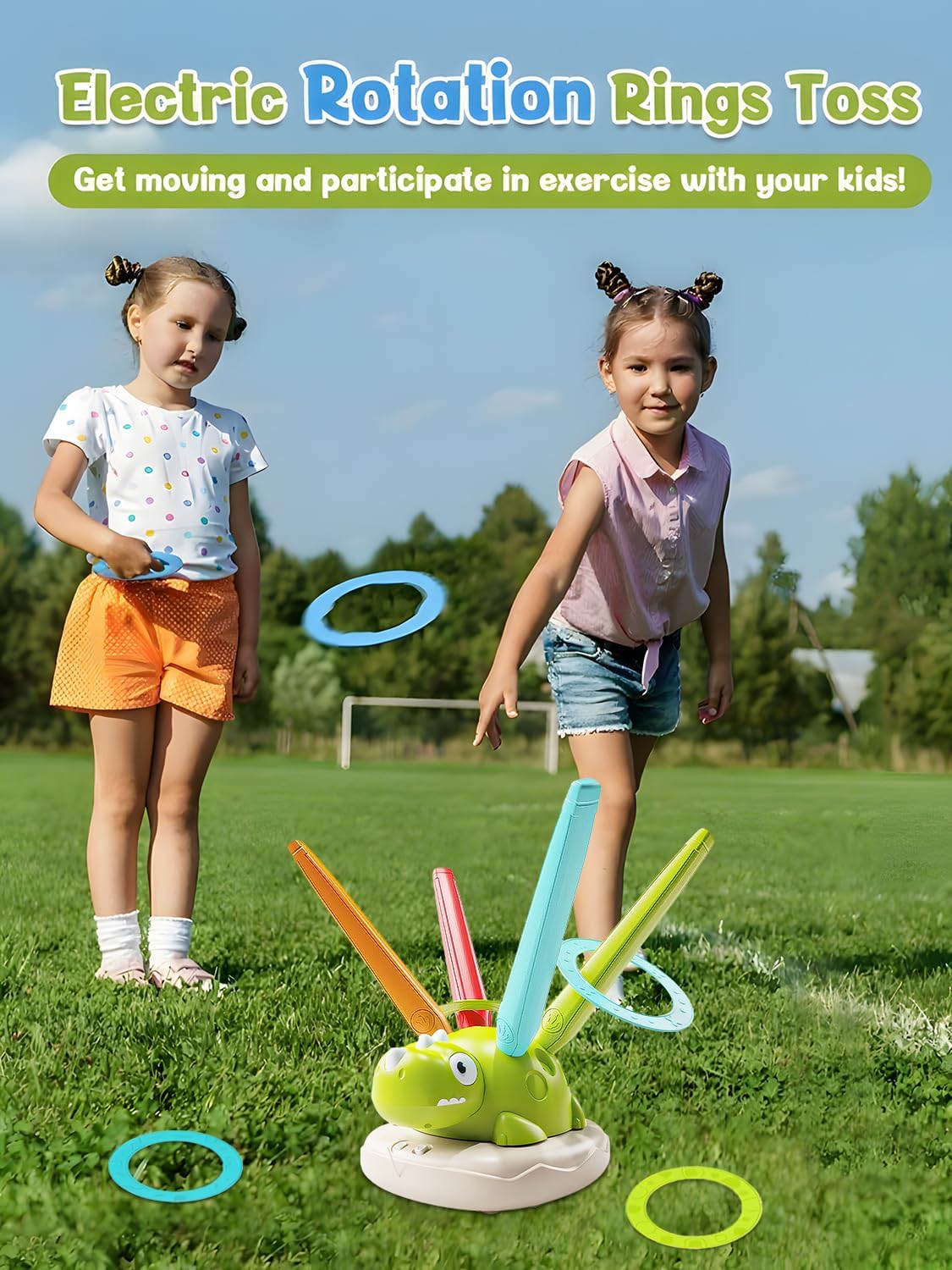 Thumbnail 2 de Kssvzz 3 in 1 Kids Toys dinosaur musical jump, rocket launcher & ring toss game (ages 3-12)