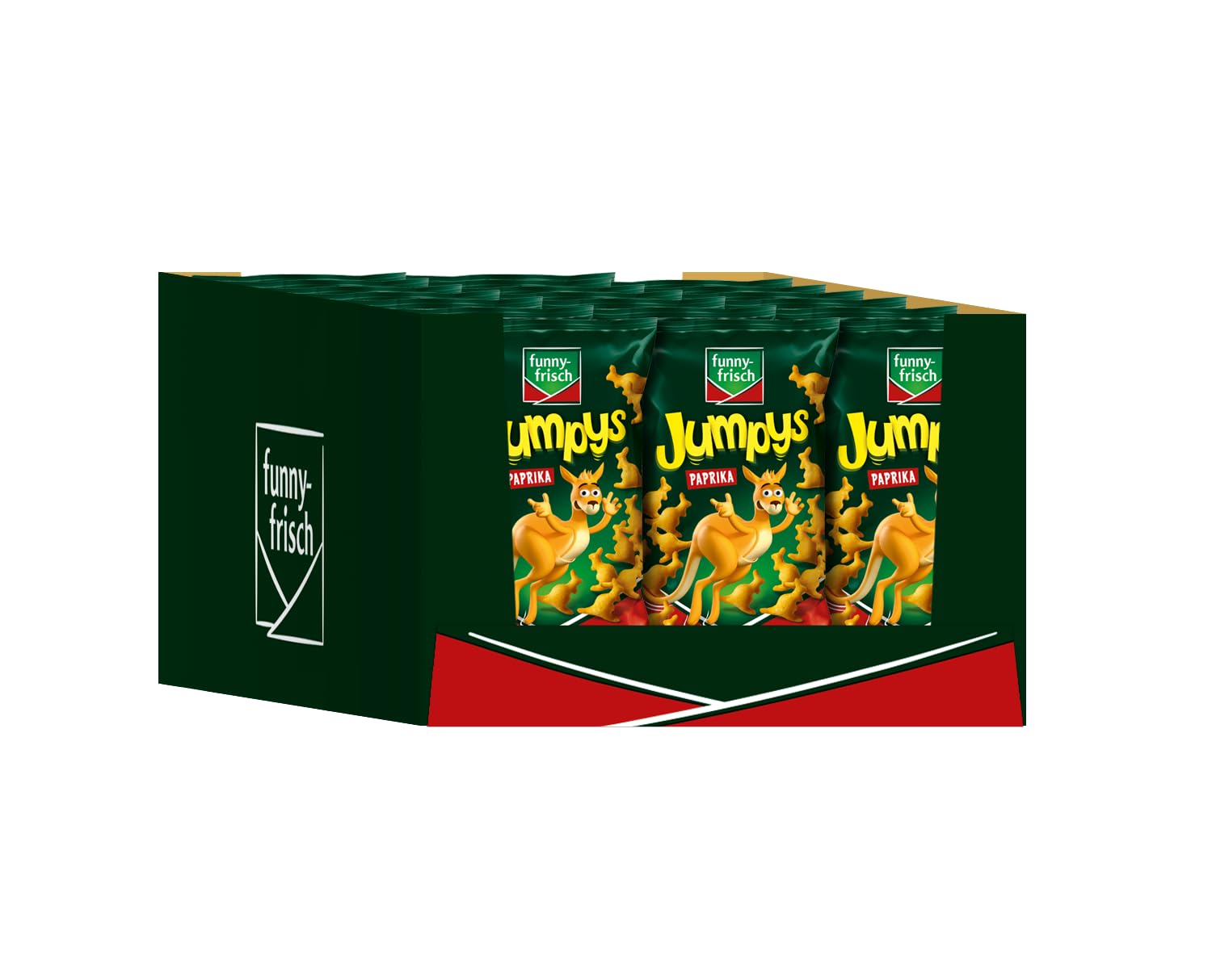 funny-frisch Jumpys Paprika 20x75g – milder Paprika-Snack, knusprig und luftig
