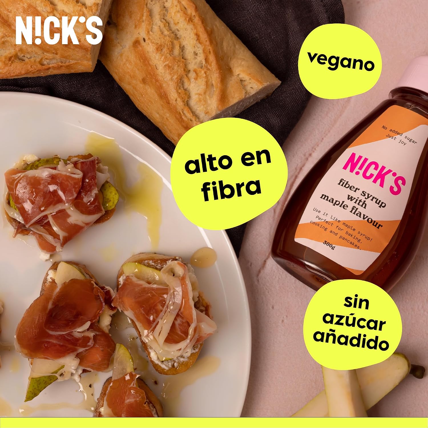 Detalle 2 de NICKS Fiber Syrup 300g jarabe de fibra 🍯