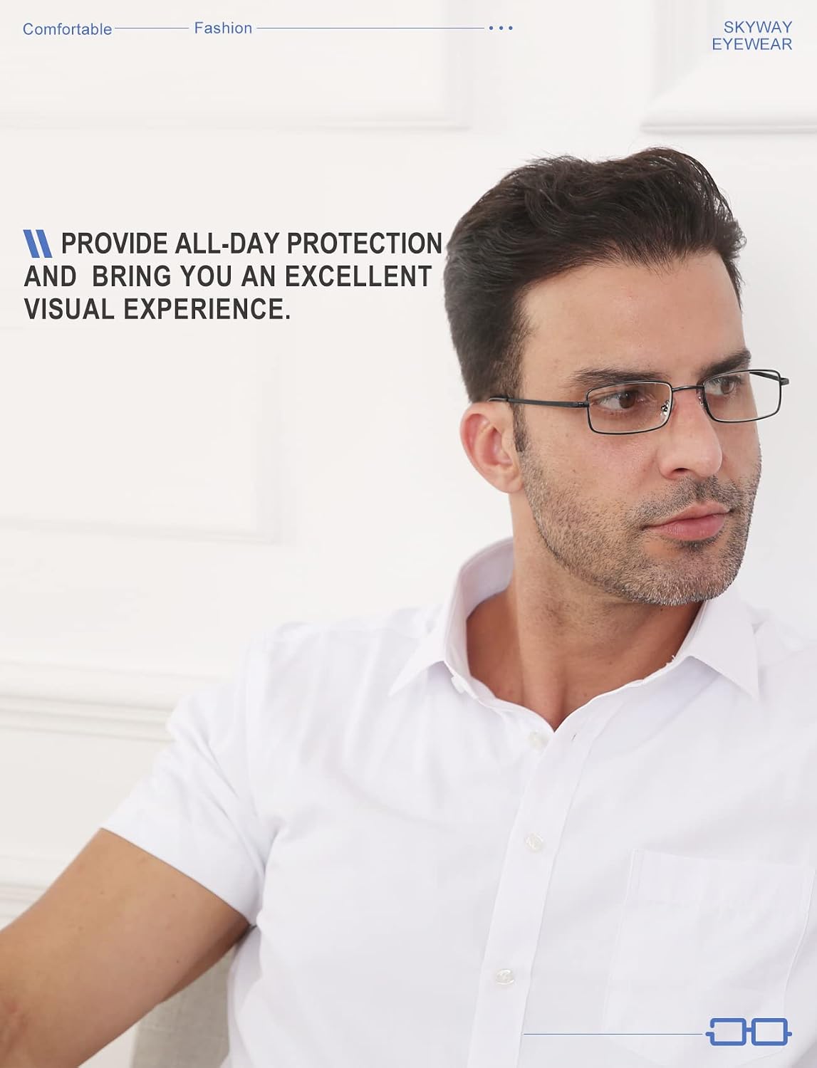Detalle de SKYWAY Mens Reading Glasses blue light