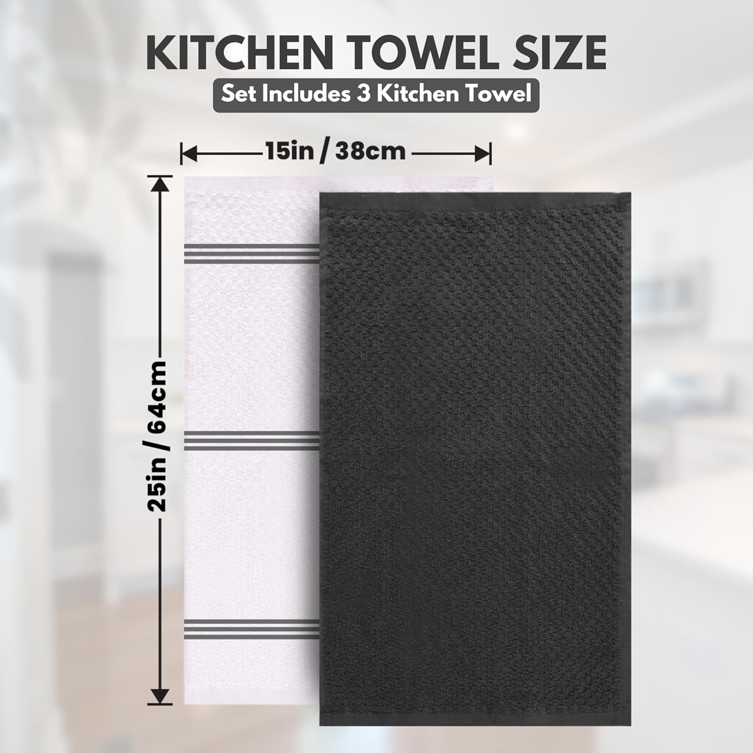Thumbnail 3 de Infinitee Xclusives Cotton Kitchen Towels 15 x 25 Inches