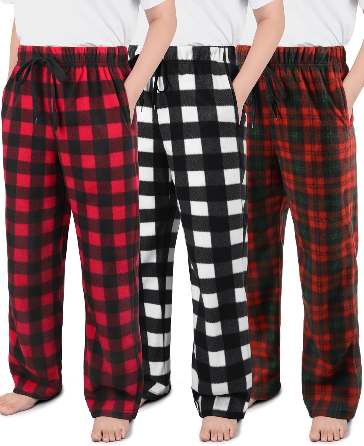 Thumbnail 6 de IHU 3-Pack Boys Micro Fleece Pajama Pants (Plaid Lounge Sleepwear)