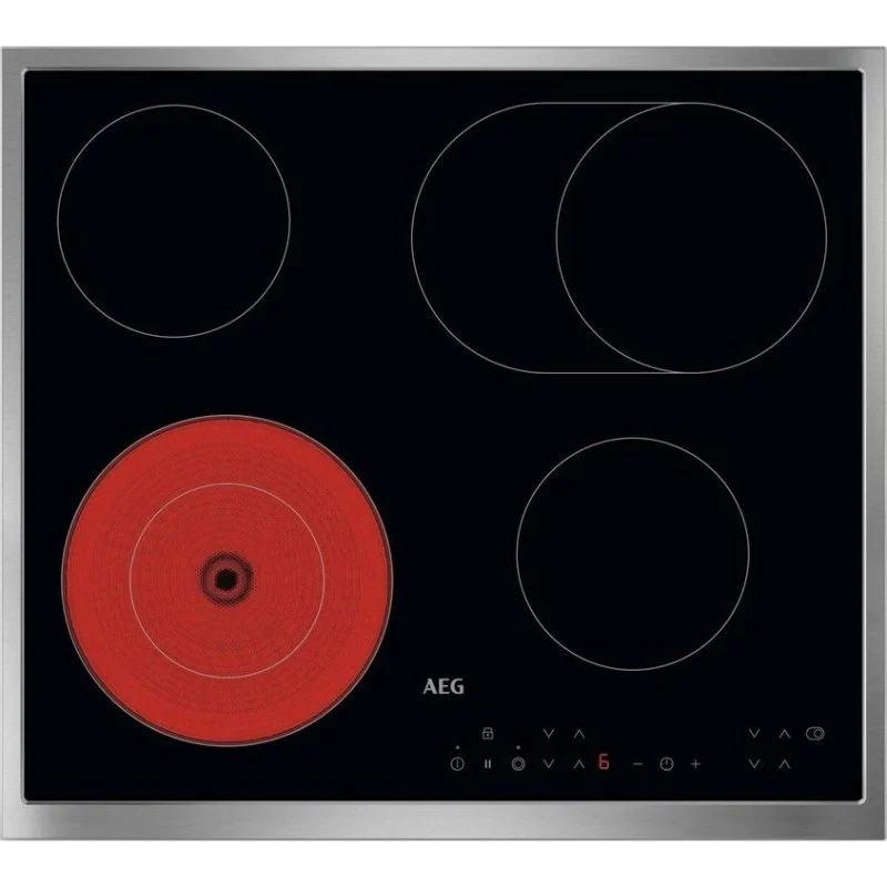 Detalle de Placa Vitrocerámica AEG TN64RA06XB 60 cm: potencia, precisión y diseño moderno
