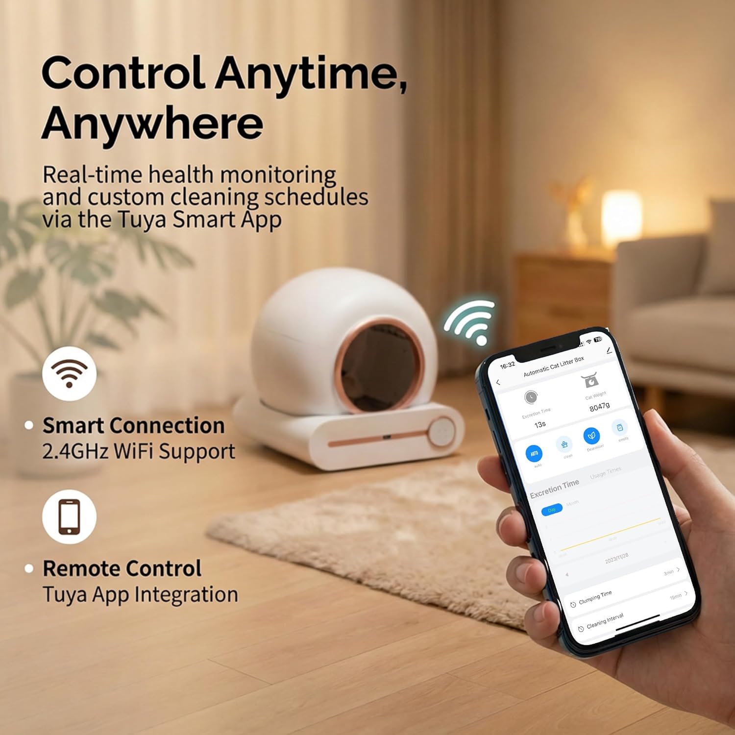 Thumbnail 3 de Venkillian Automatic Self Cleaning Cat Litter Box with Tuya Smart App Remote Control (65L large tray)