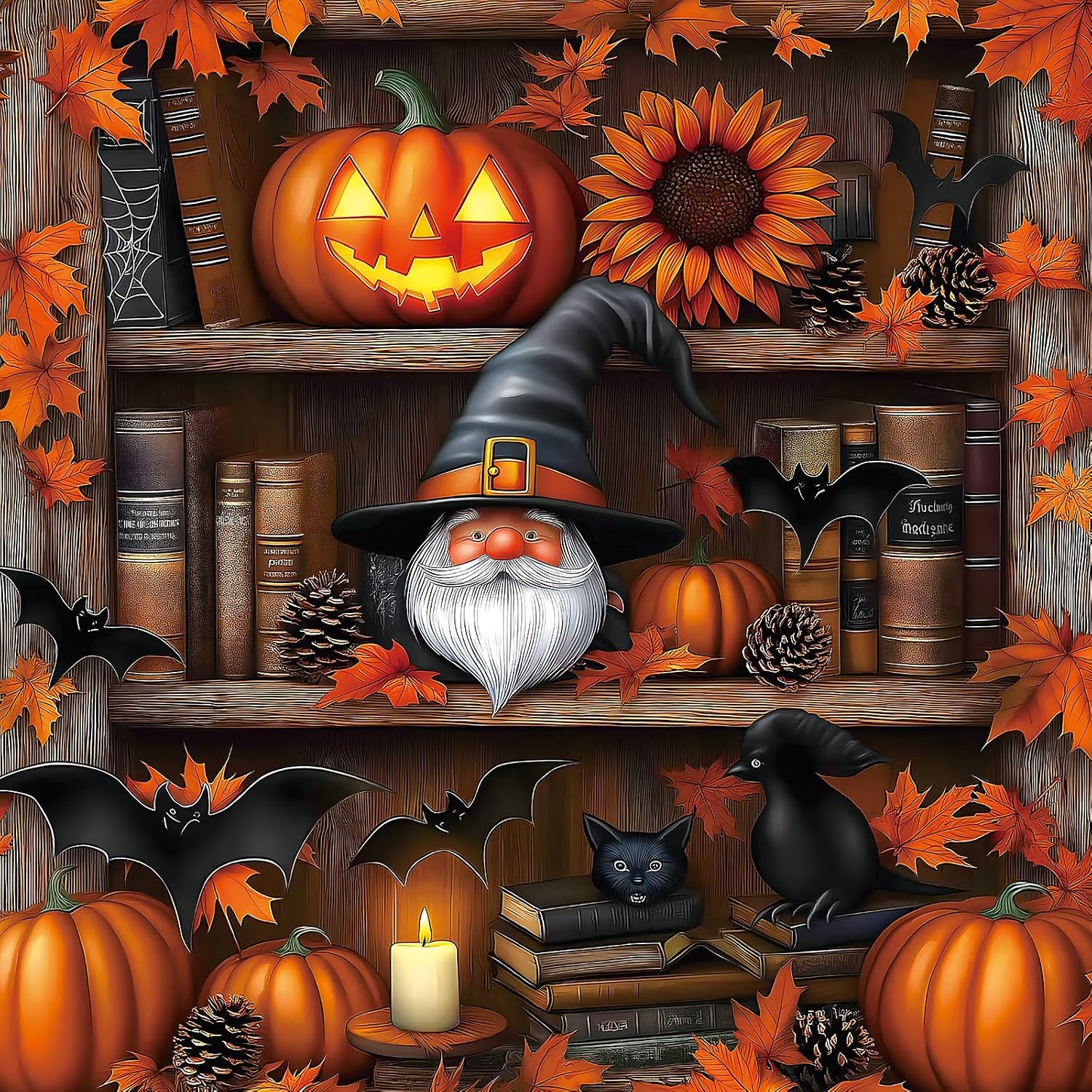 Detalle de Blueforest BFJIUJIU-00952 Halloween Bookshelf 500-Piece Jigsaw Puzzle