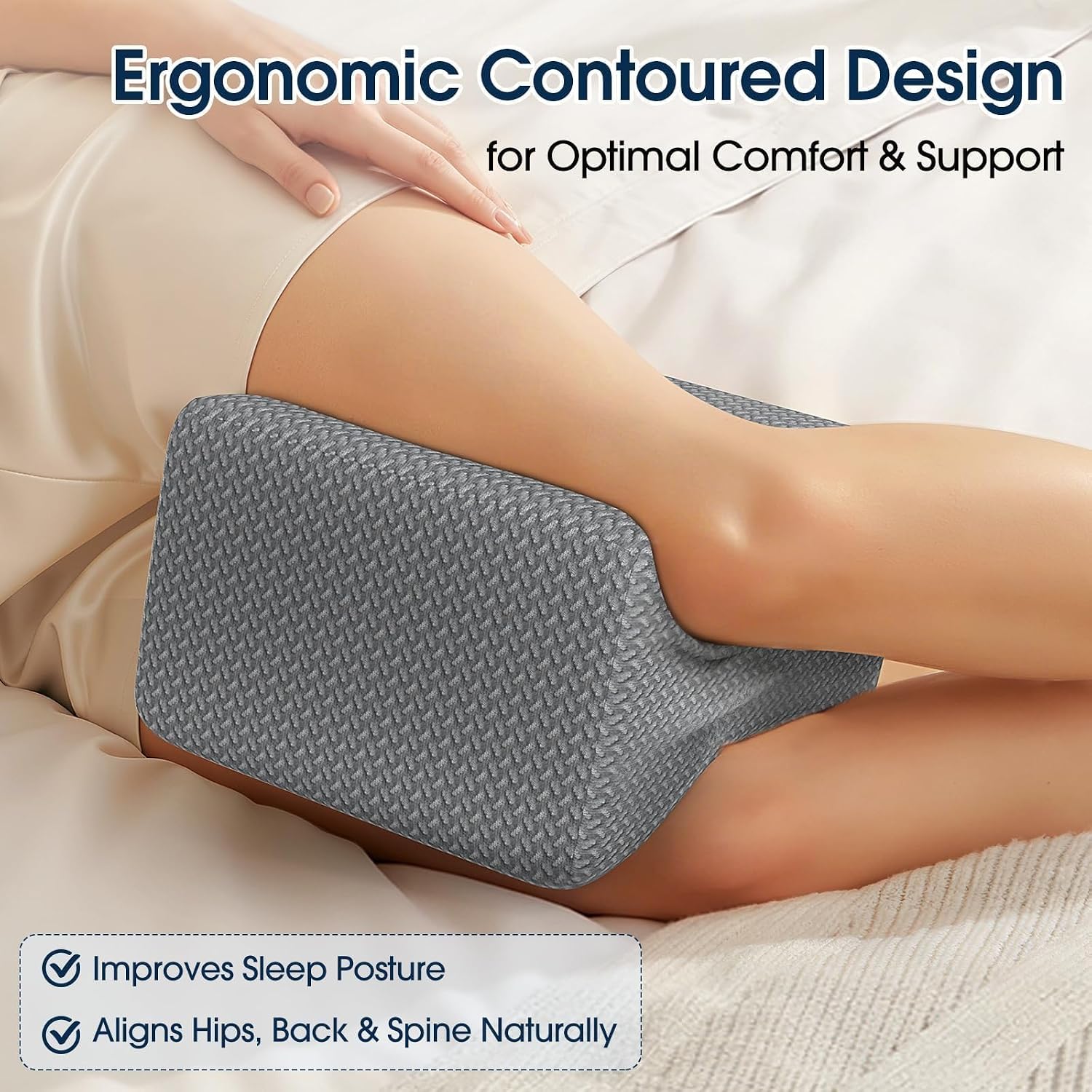 Detalle de BlissTrends Knee Pillow, Memory Foam