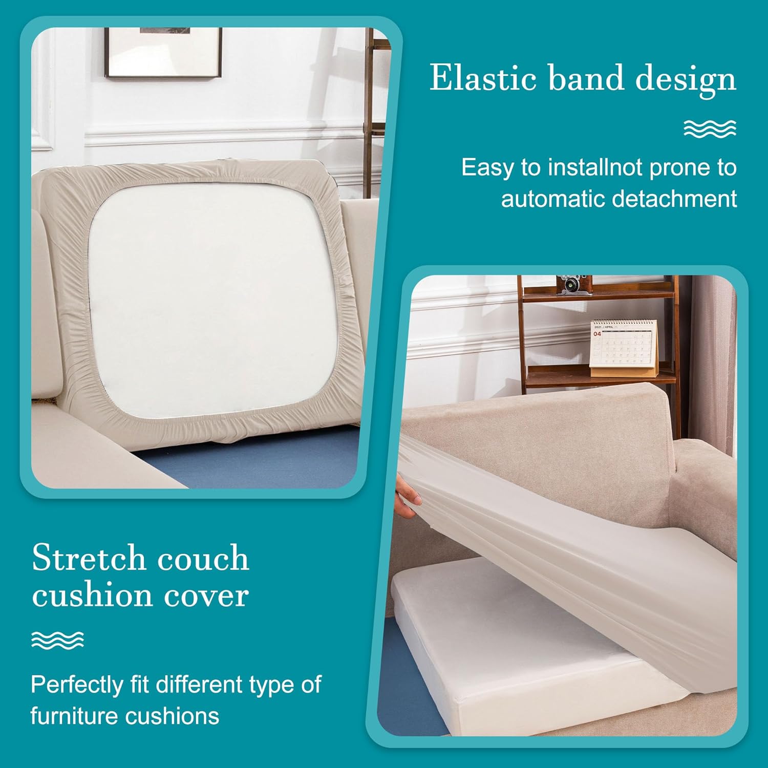 Detalle 1 de BIETYONE 12-Piece Stretch Patio Cushion Covers