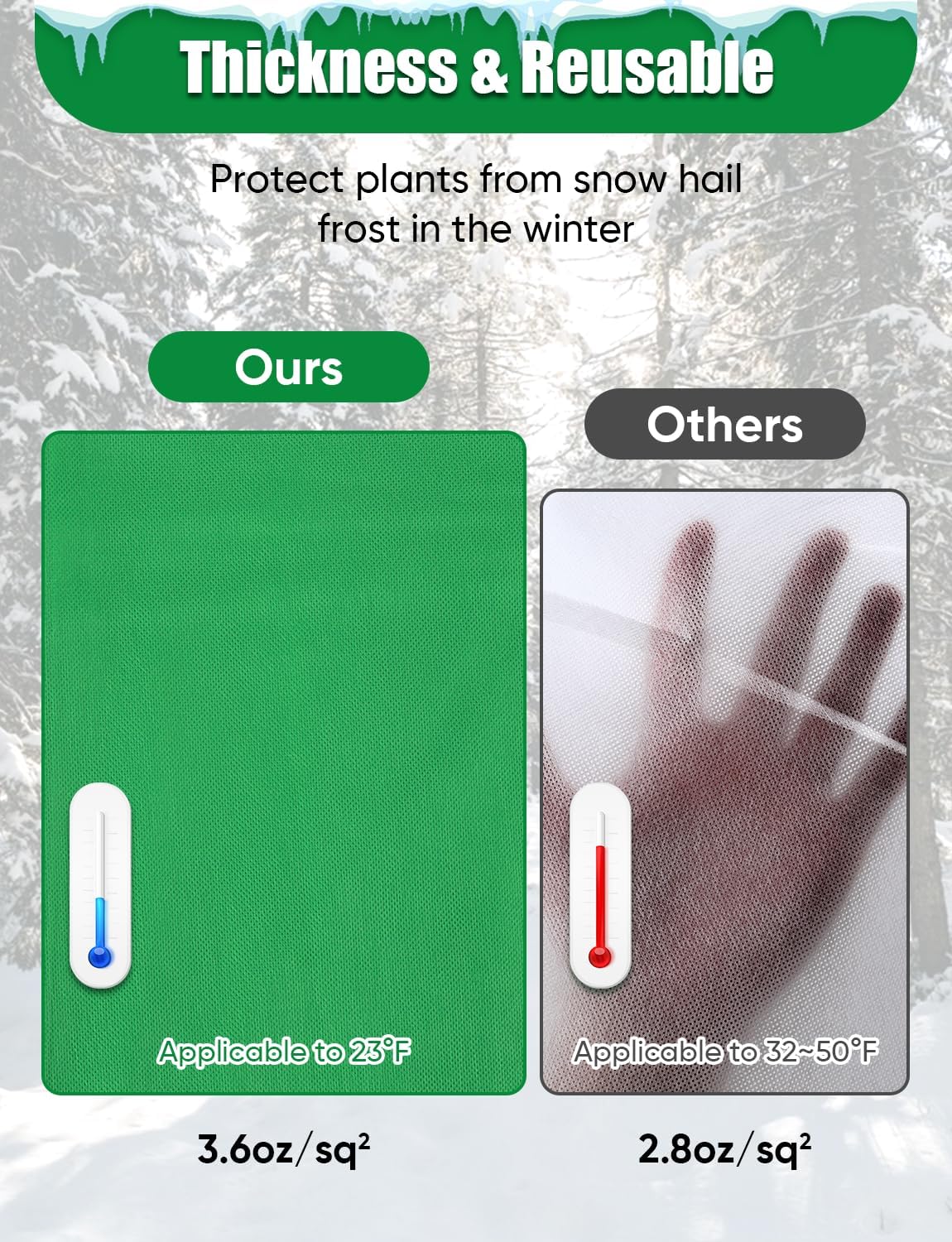 Thumbnail 6 de LCHUANG Plant Covers Green 2, 4-Pack Frost Covers, 3.2 oz/yd²