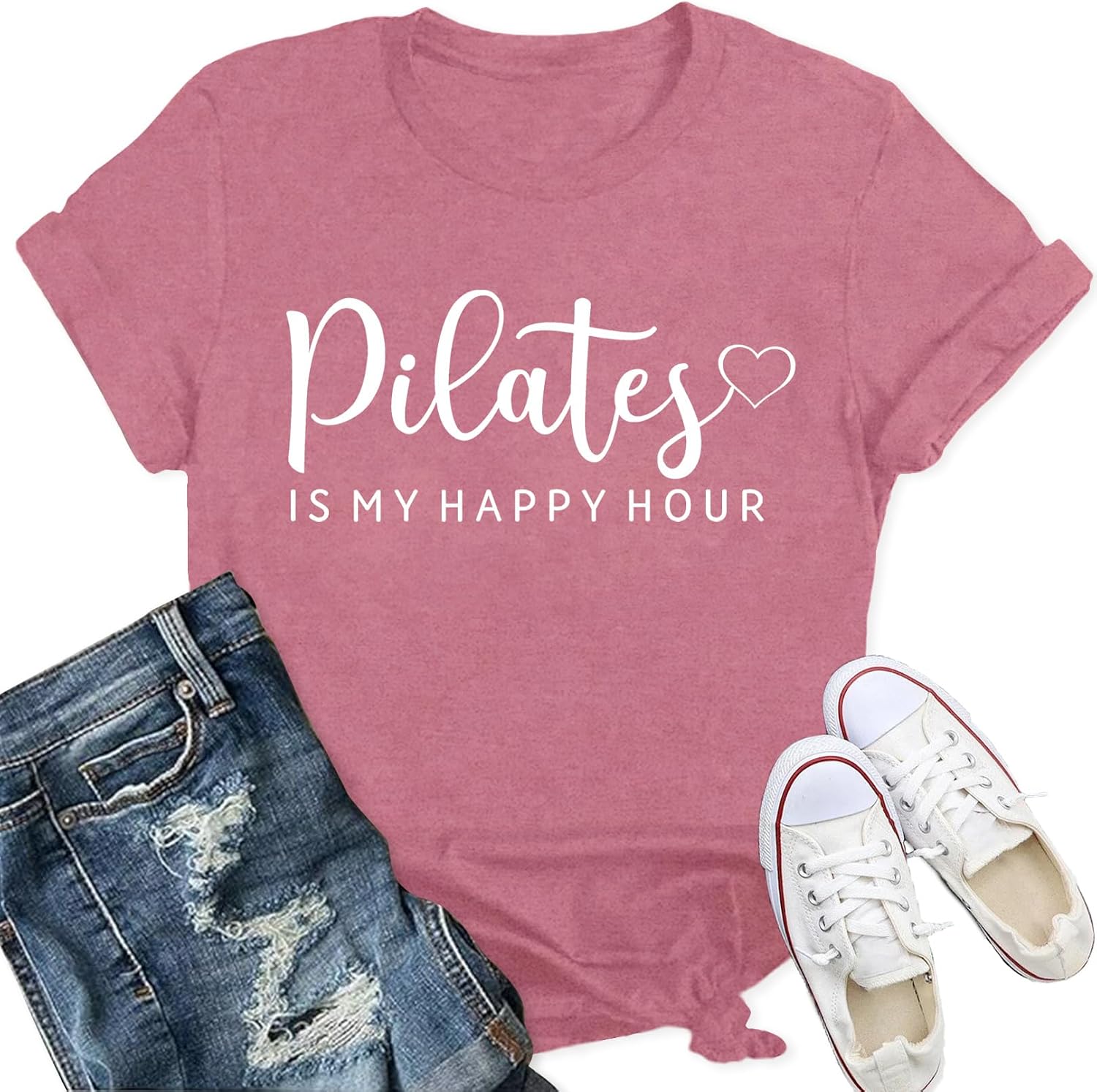 Thumbnail 6 de Qskall Women’s Pilates T-Shirts – Yoga & Workout Crew Neck Fitness Tee