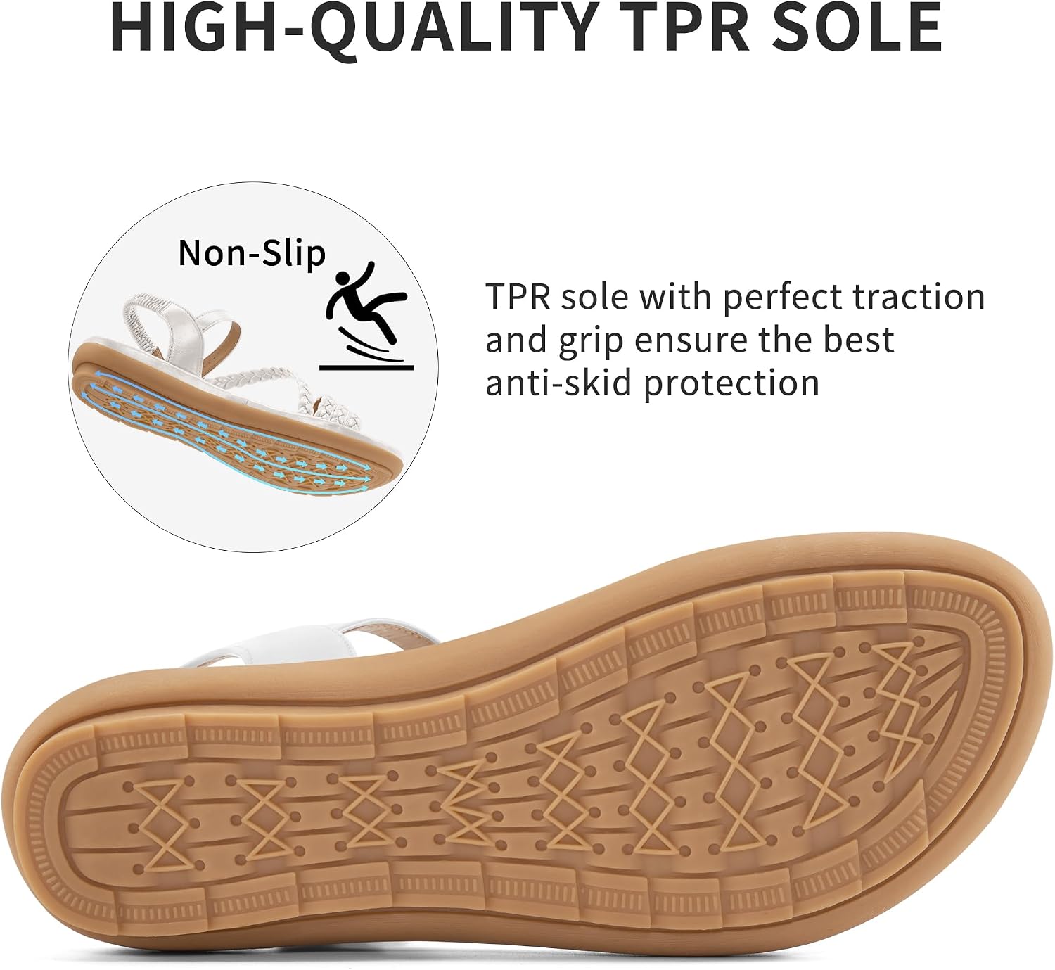 Detalle de Aomigoct Dressy Womens Sandals: Comfortable Strappy Flats for All‑Day Casual Style