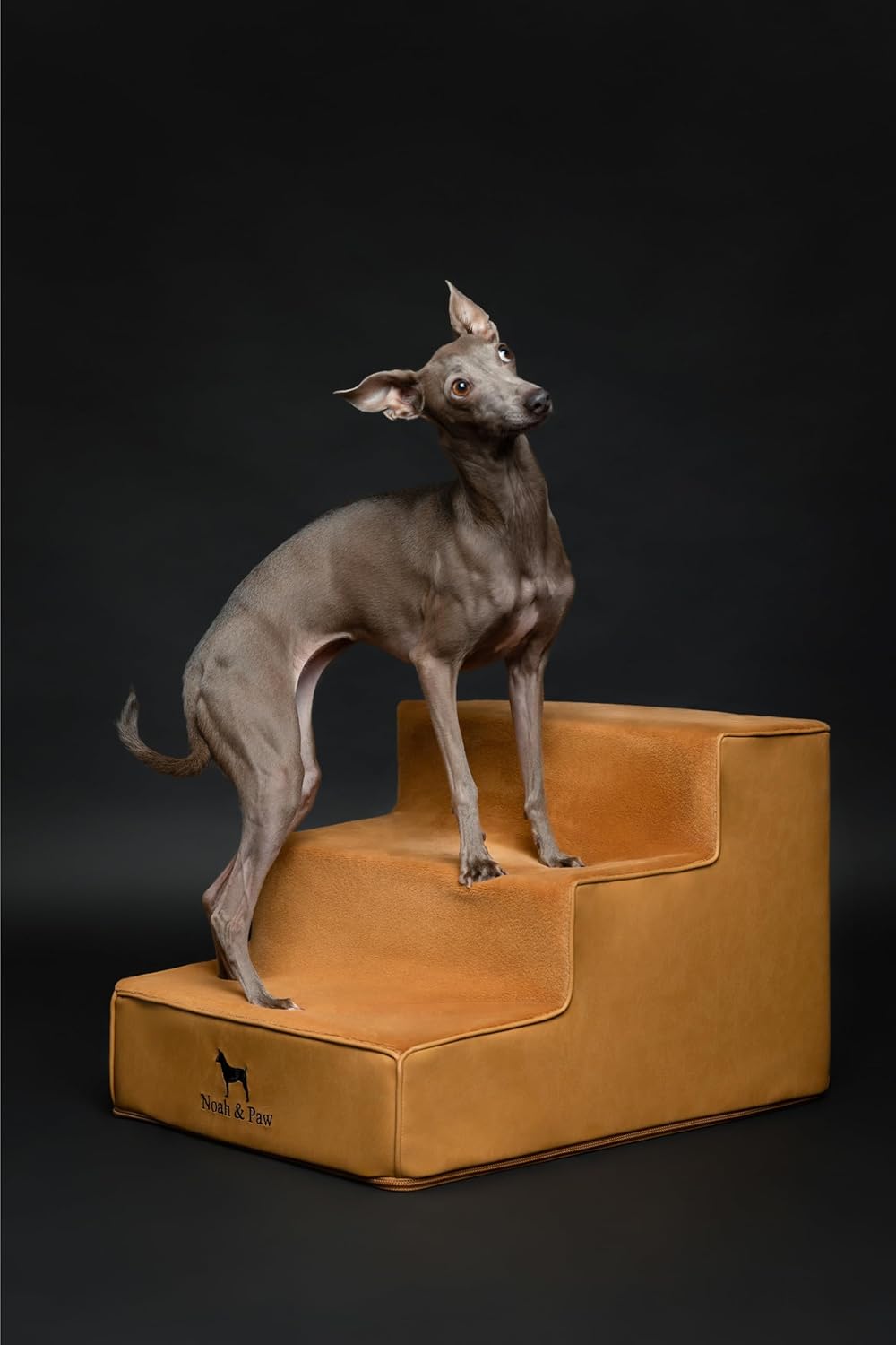 Thumbnail 5 de Noah & Paw Dog Stairs Leather Collection – 16" Extra Wide ramp for high beds (3 steps)