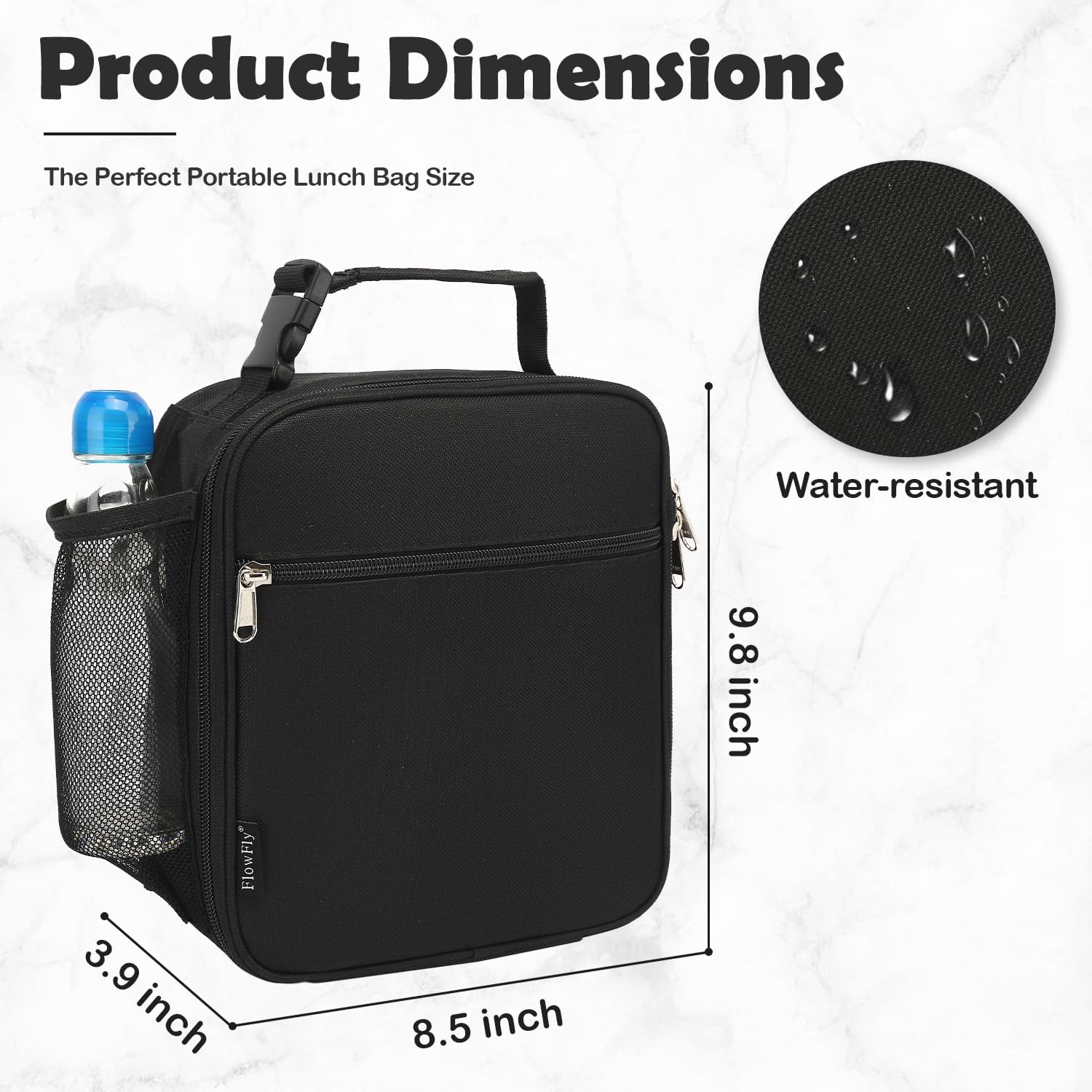 Thumbnail 2 de FlowFly Kids Lunch Box Insulated Soft Bag with Letter Print — Mini Cooler Tote for Back to School