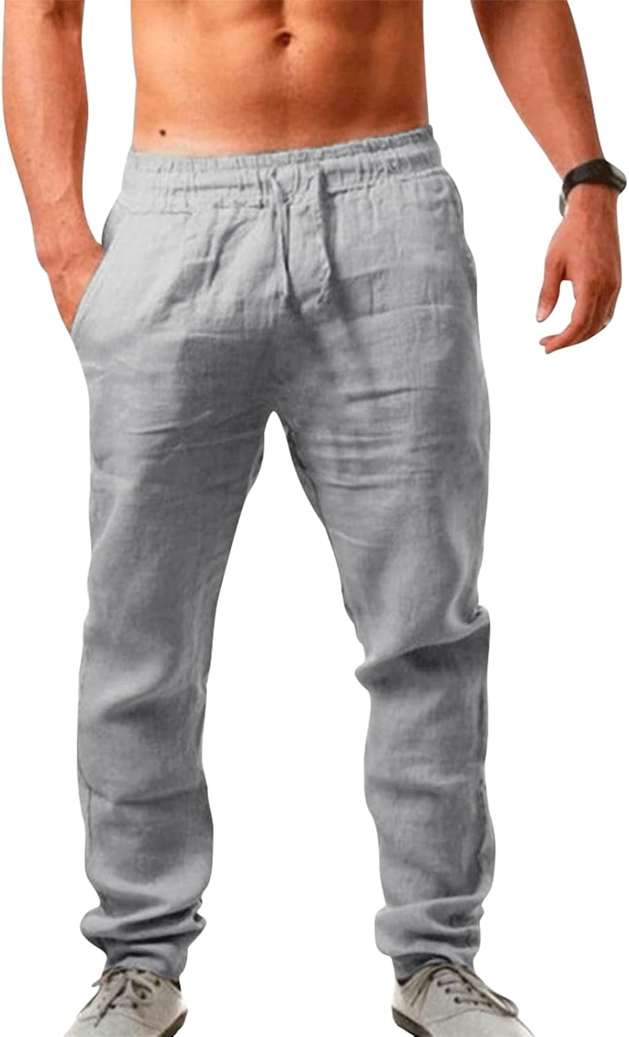 Imagen de Puimentiua Leinenhose Herren – Lange, leichte Sommerhose im Slim Fit aus Baumwoll-Leinen-Mischung (S–3XL) en OfertitasTOP