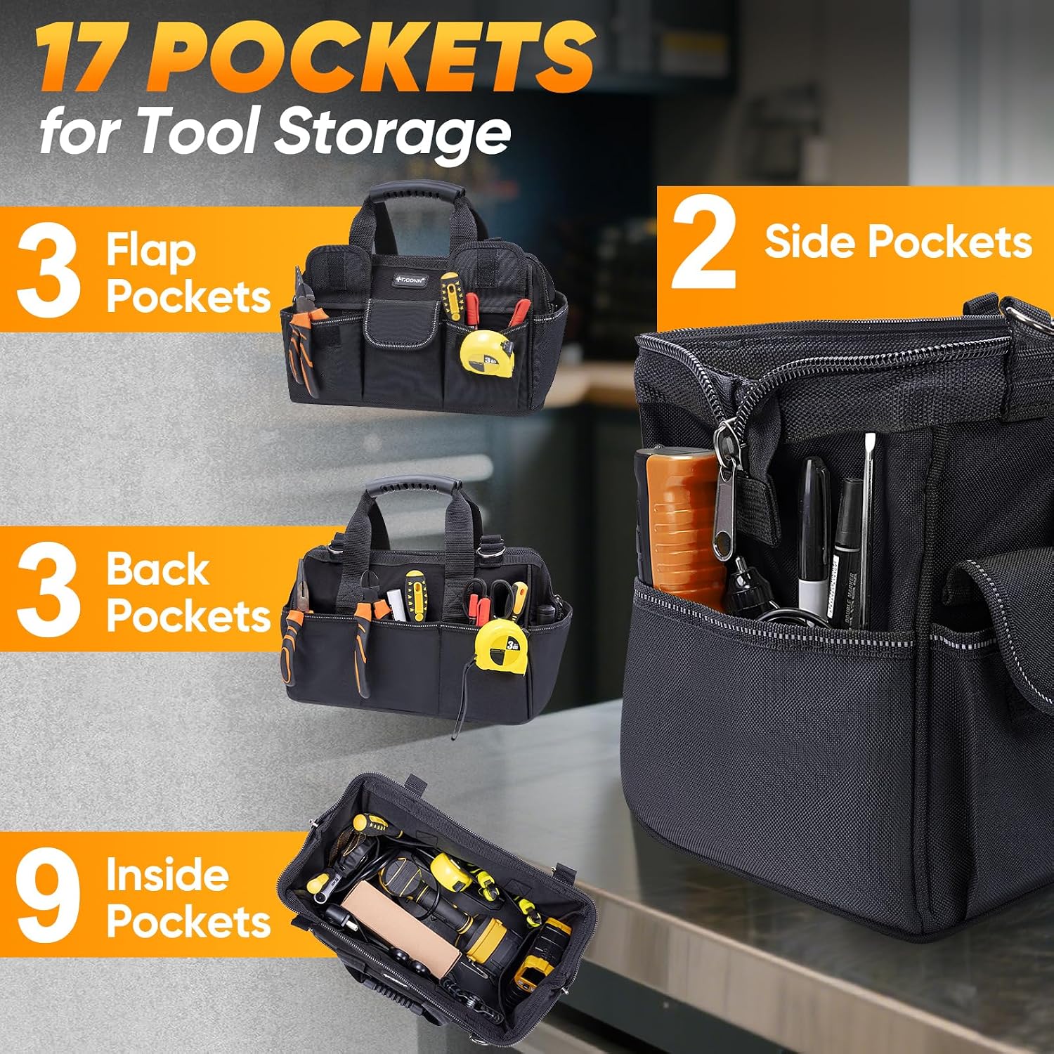 Thumbnail 1 de TICONN 14" Heavy Duty Tool Bag 🛠