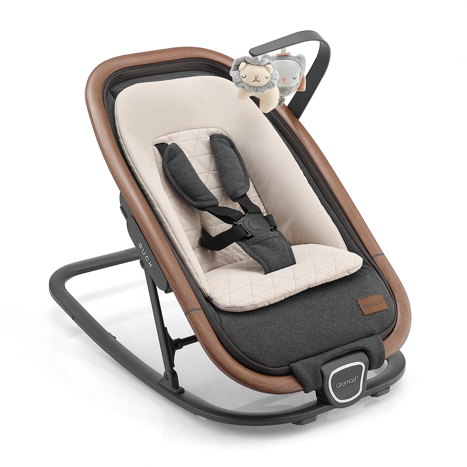 Detalle de Gromast 2-in-1 Baby Bouncer Seat, 3 Backrest Positions, Dark Gray