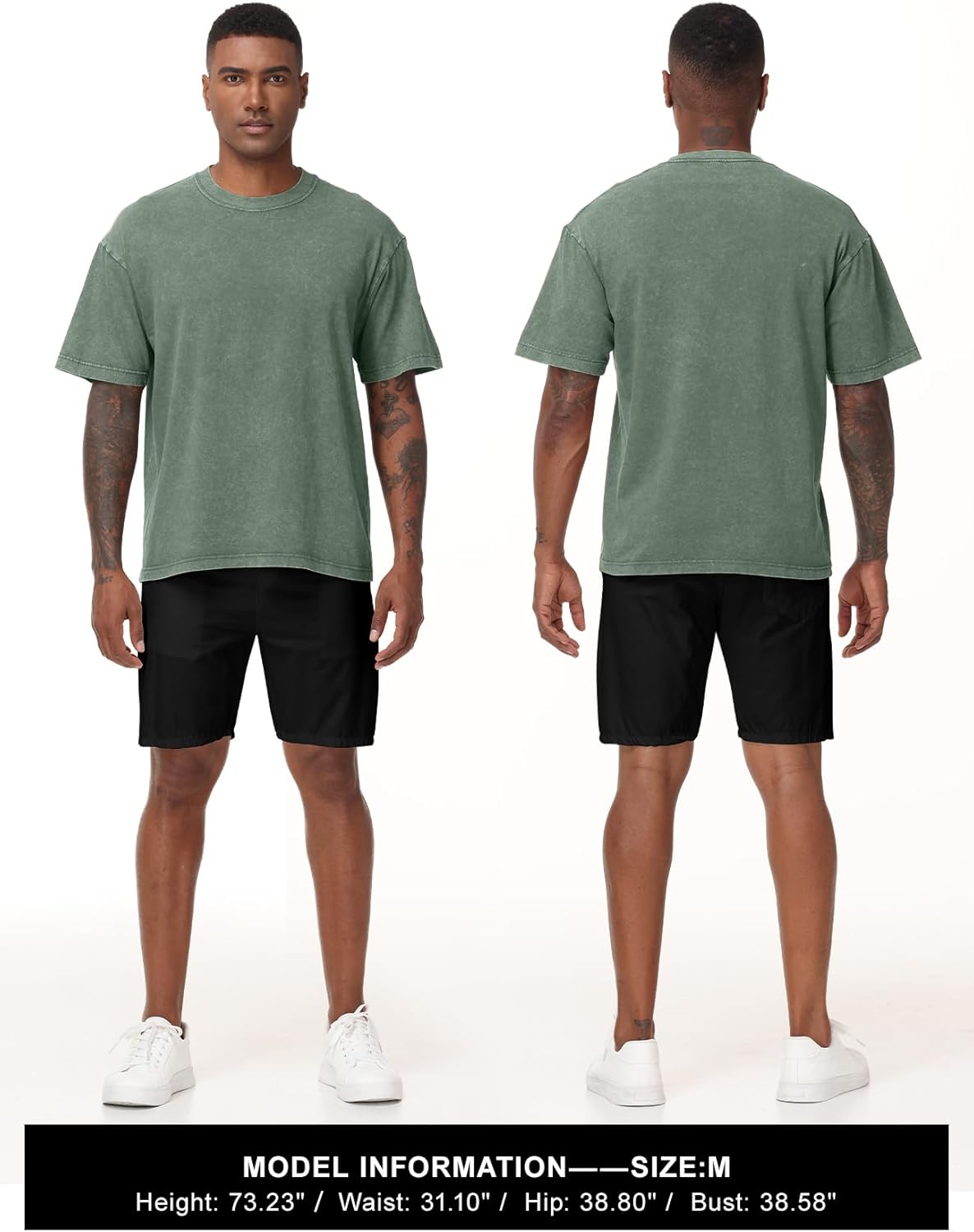 Thumbnail 3 de Eiscntd Men's Oversized T-Shirts: Heavyweight Cotton, Vintage Washed, Loose Fit