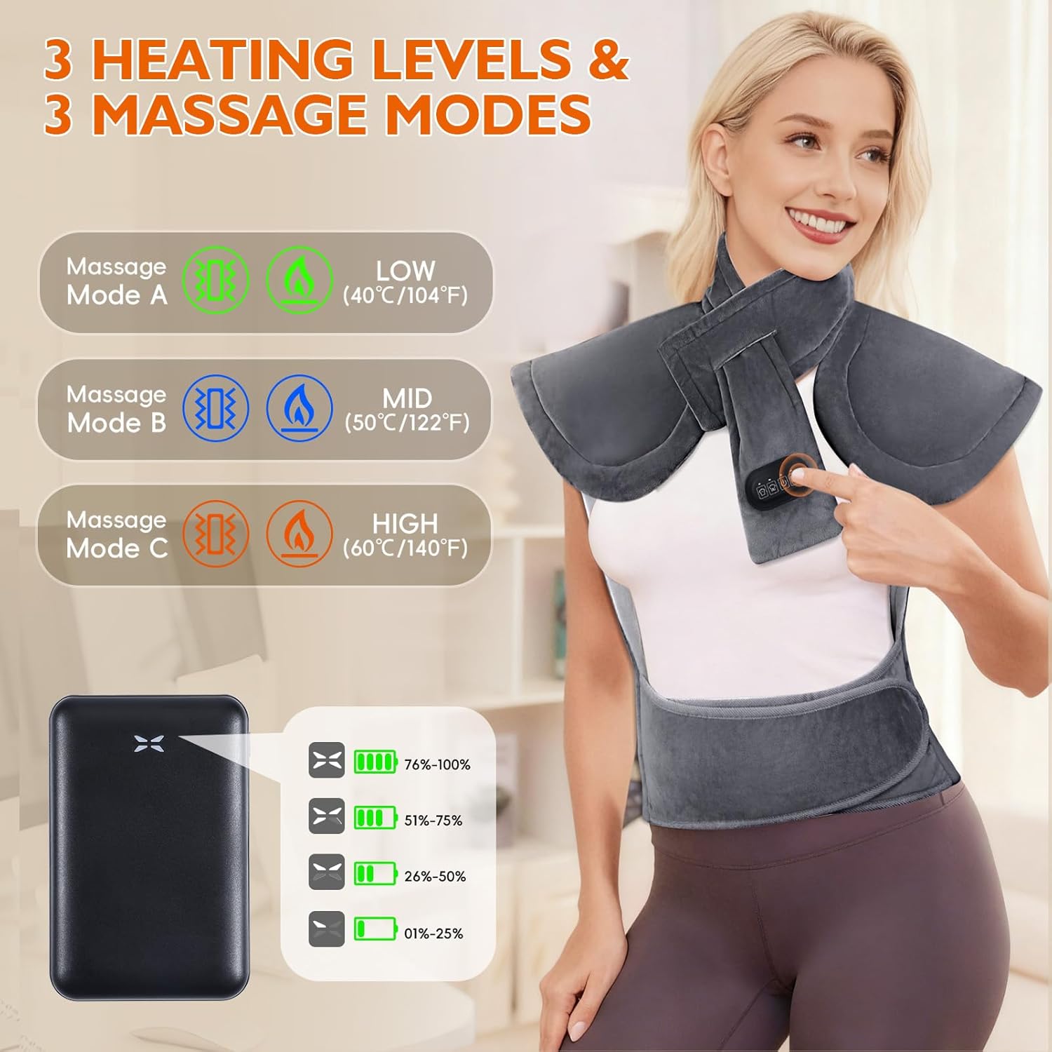Detalle de Arlierss Cuscino termico elettrico per collo e spalle 10000 mAh