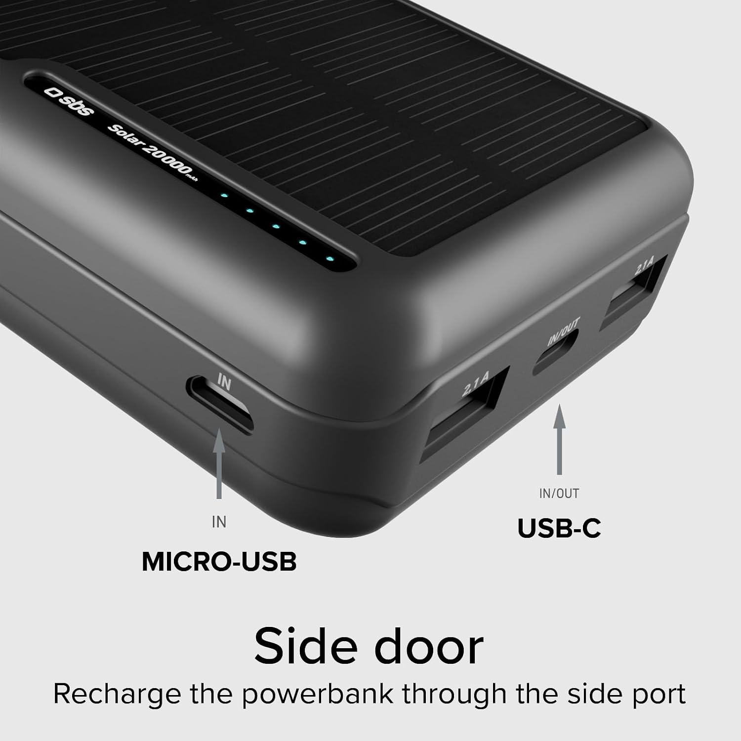 Thumbnail 3 de SBS Solar PowerBank 10000mAh Noir