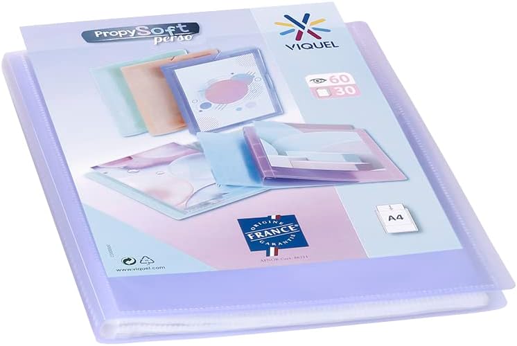 Detalle de Viquel Documentenmap A4, 30 gladde transparante insteekhoezen, paars