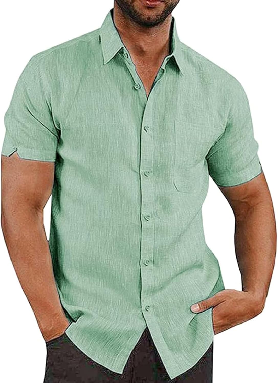 Thumbnail 6 de Chemise homme Friptspyg en lin et coton — manches courtes, coupe Regular, poches