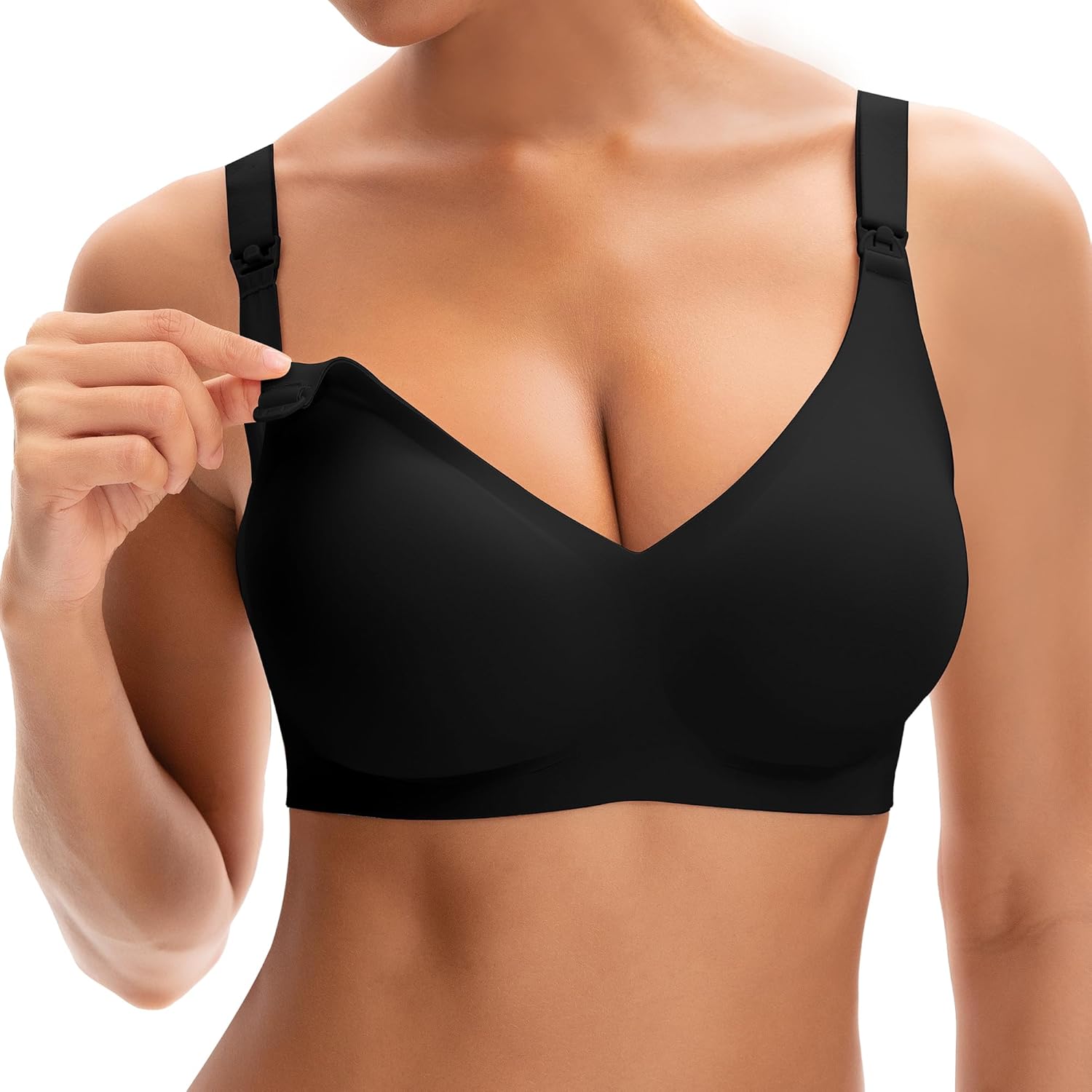 Thumbnail 6 de INNERSY Soutien-gorge d’allaitement sans armature, sans couture, rembourré et décolleté clip pratique