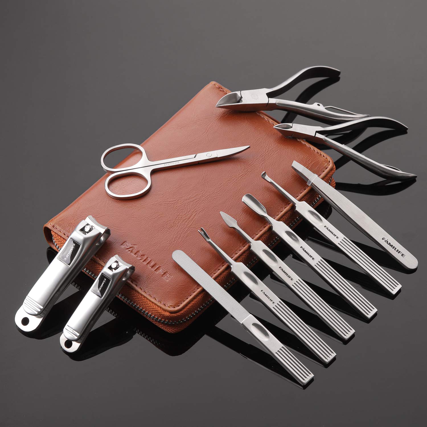 Thumbnail 3 de FAMILIFE Manicure Set (11-in-1) Stainless Steel Nail Kit with Travel Case