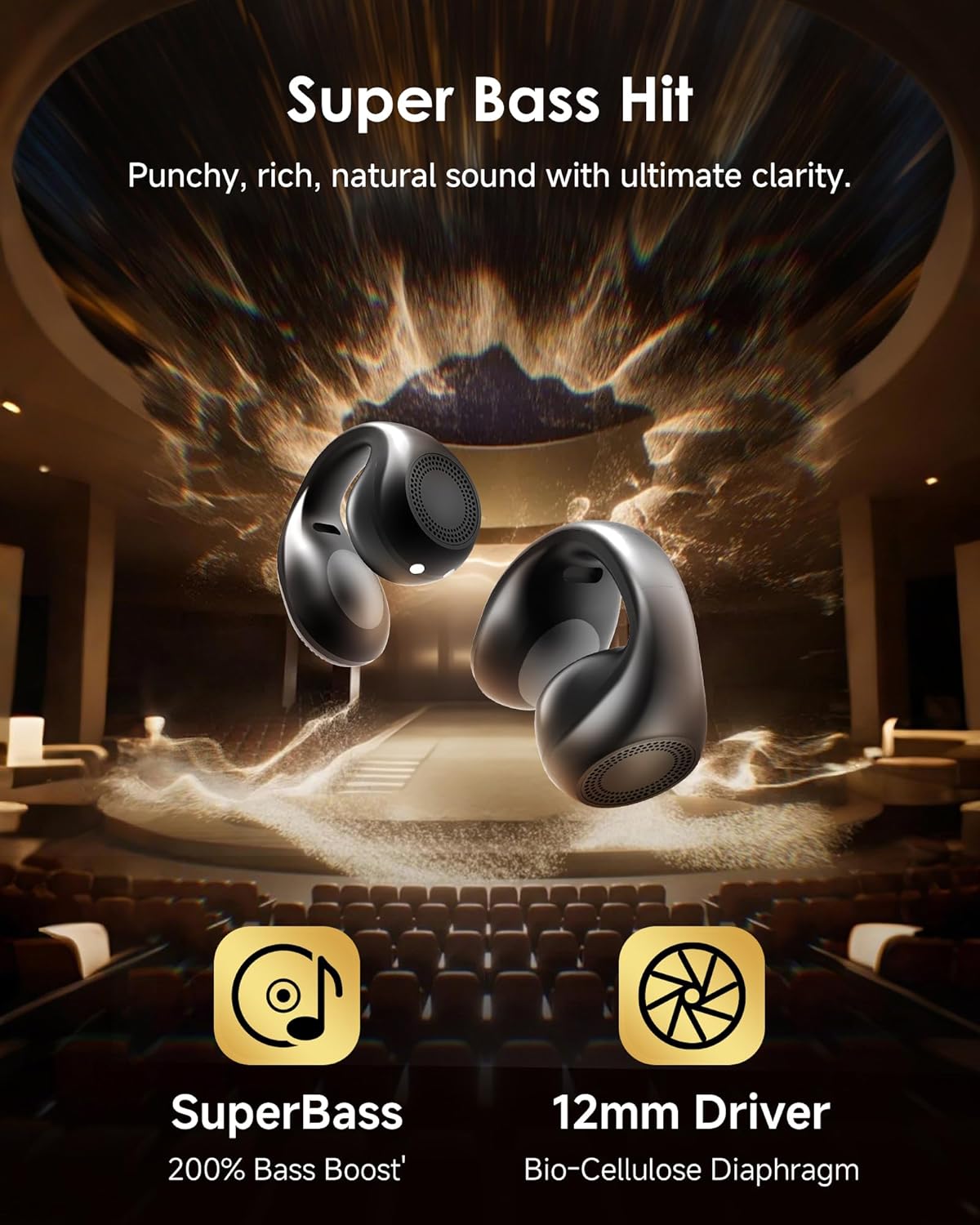 Thumbnail 4 de King Lucky Clip-On Open-Ear Wireless Bluetooth Earbuds (45H playtime, IP56)