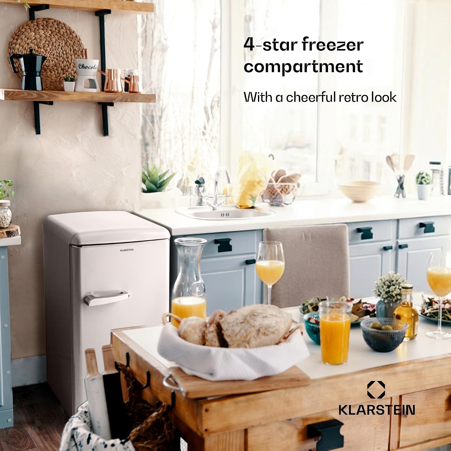 Thumbnail 2 de Klarstein Laika 60-litre Freezer, 5-Level Thermostat and Retro Cream Finish