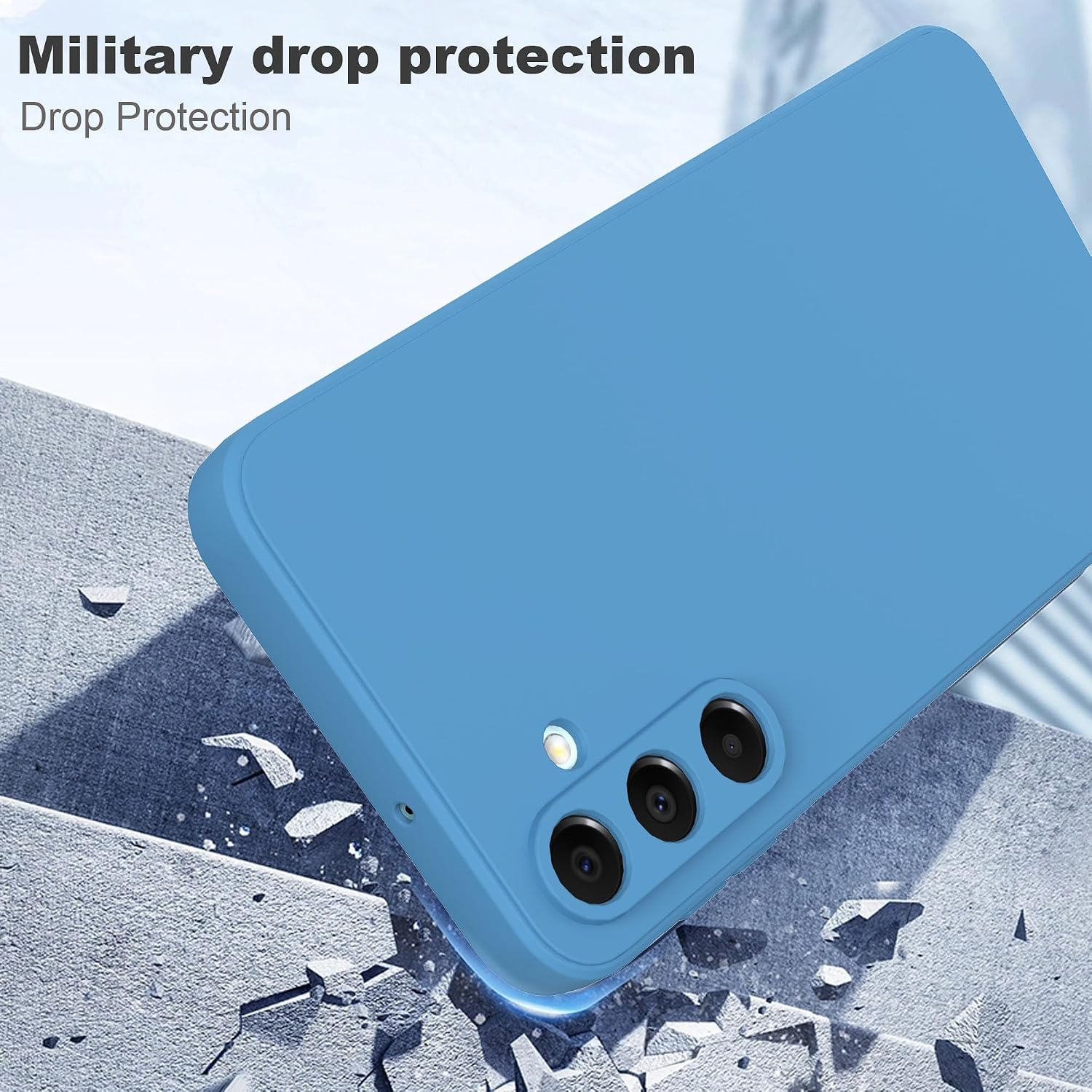 Detalle de binandteam Hülle für Samsung Galaxy A16 5G/4G mit 2 Schutzfolien – dünne TPU/Soft-Touch Silikonhülle in Blau