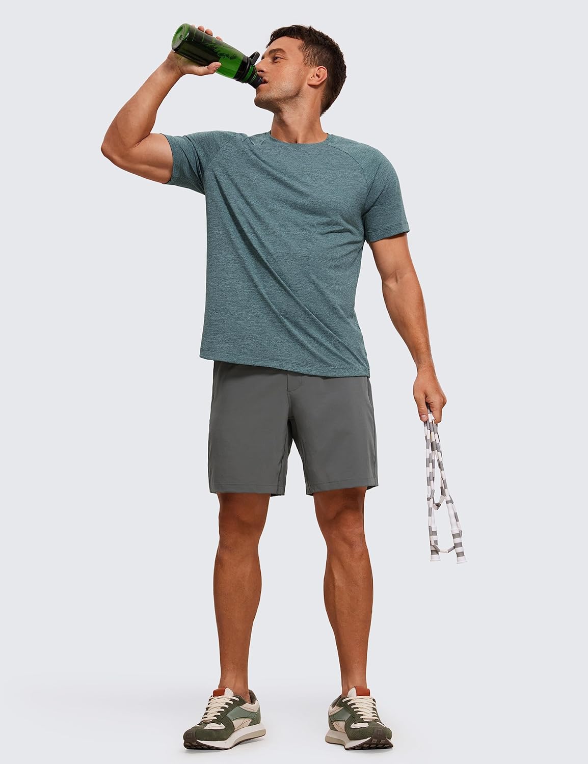 Detalle de CRZ YOGA T-Shirt da Uomo Leggera a Maniche Corte con Dritto taglio e Girocollo | Allenamento e Quick-Dry
