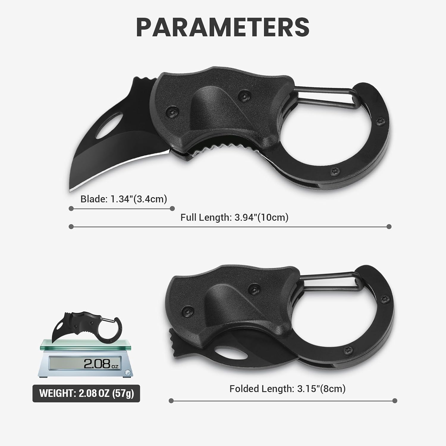 Detalle de FUNBRO Small Pocket Knife, Folding, with 1.34-Inch Stainless Steel Blade