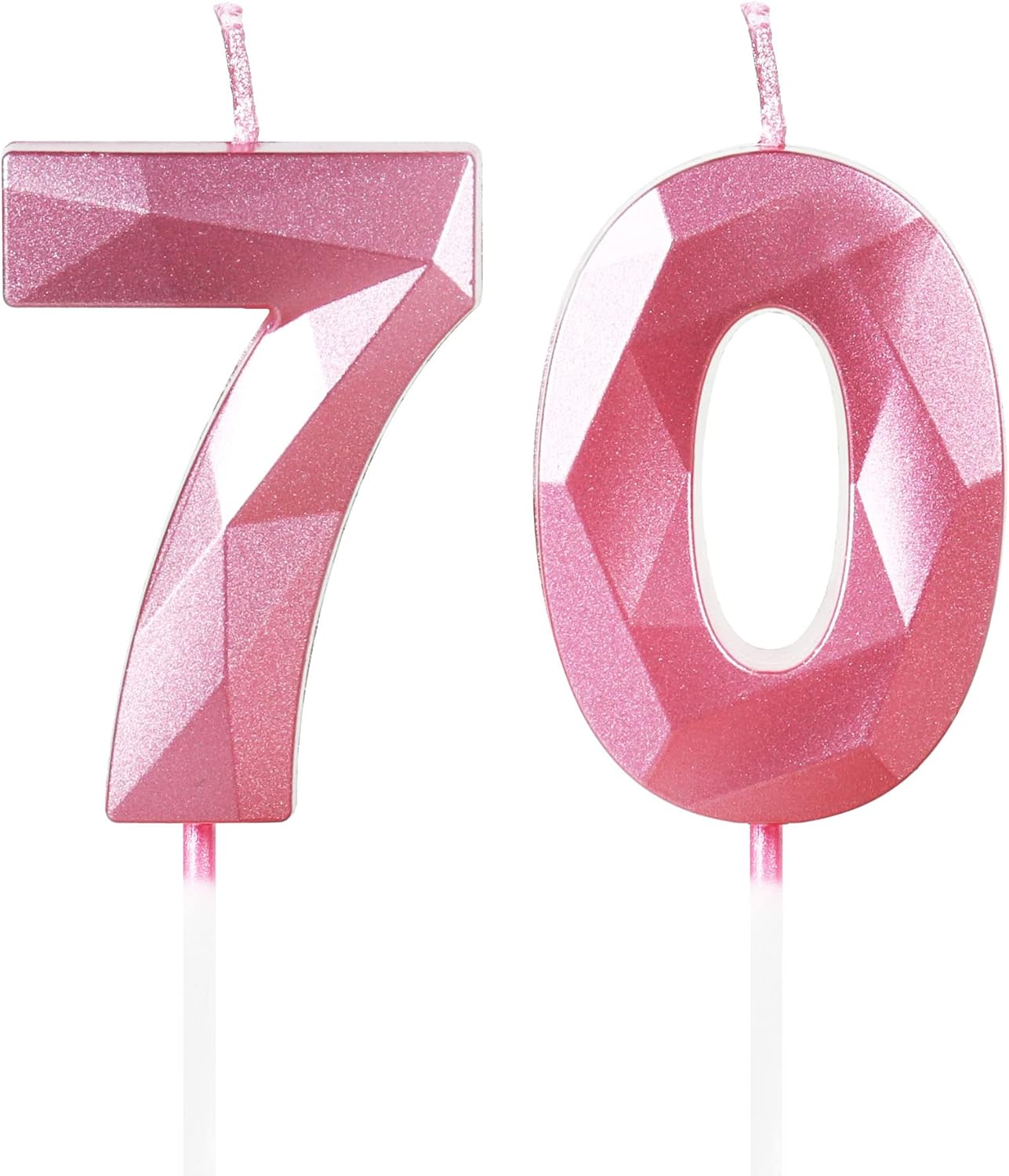 Thumbnail 1 de Yiran 3D Rosa Geburtstagskerzen Zahlen 20 – 5 cm Kerzen für Torten- und Kuchendeko