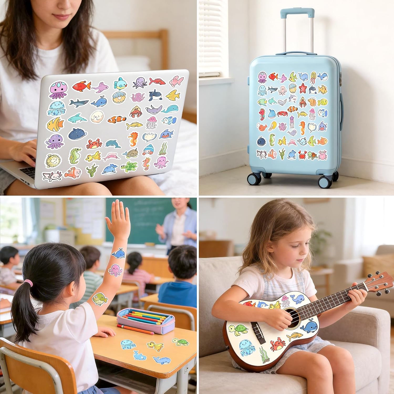 Thumbnail 5 de G2PLUS 100Pcs Ocean Animal Stickers for Children
