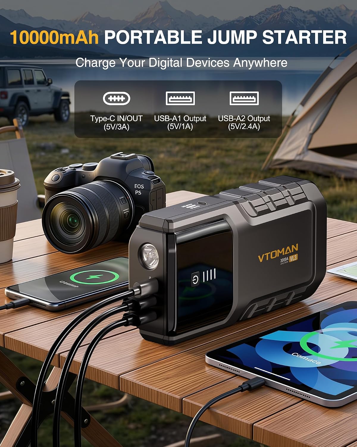Detalle de VTOMAN portable jump starter VL3
