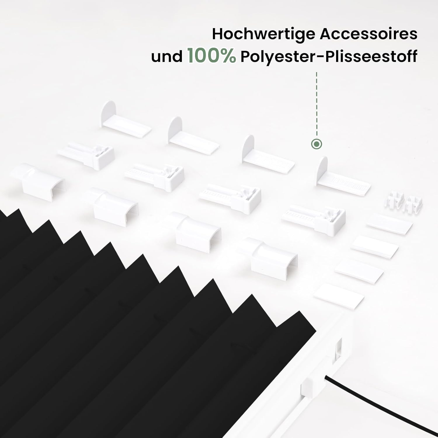 Thumbnail 6 de Zarnan Plissee ohne Bohren Blickdicht UV-Schutz & Lichtfilterung 80x200 cm (Klemmfix, Easyfix)