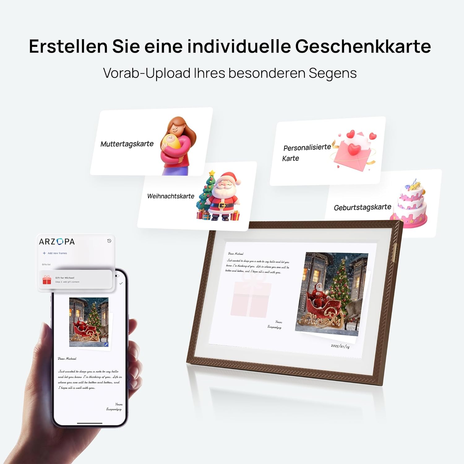 Thumbnail 3 de ARZOPA D15 digitaler Bilderrahmen 15,6" Touchscreen