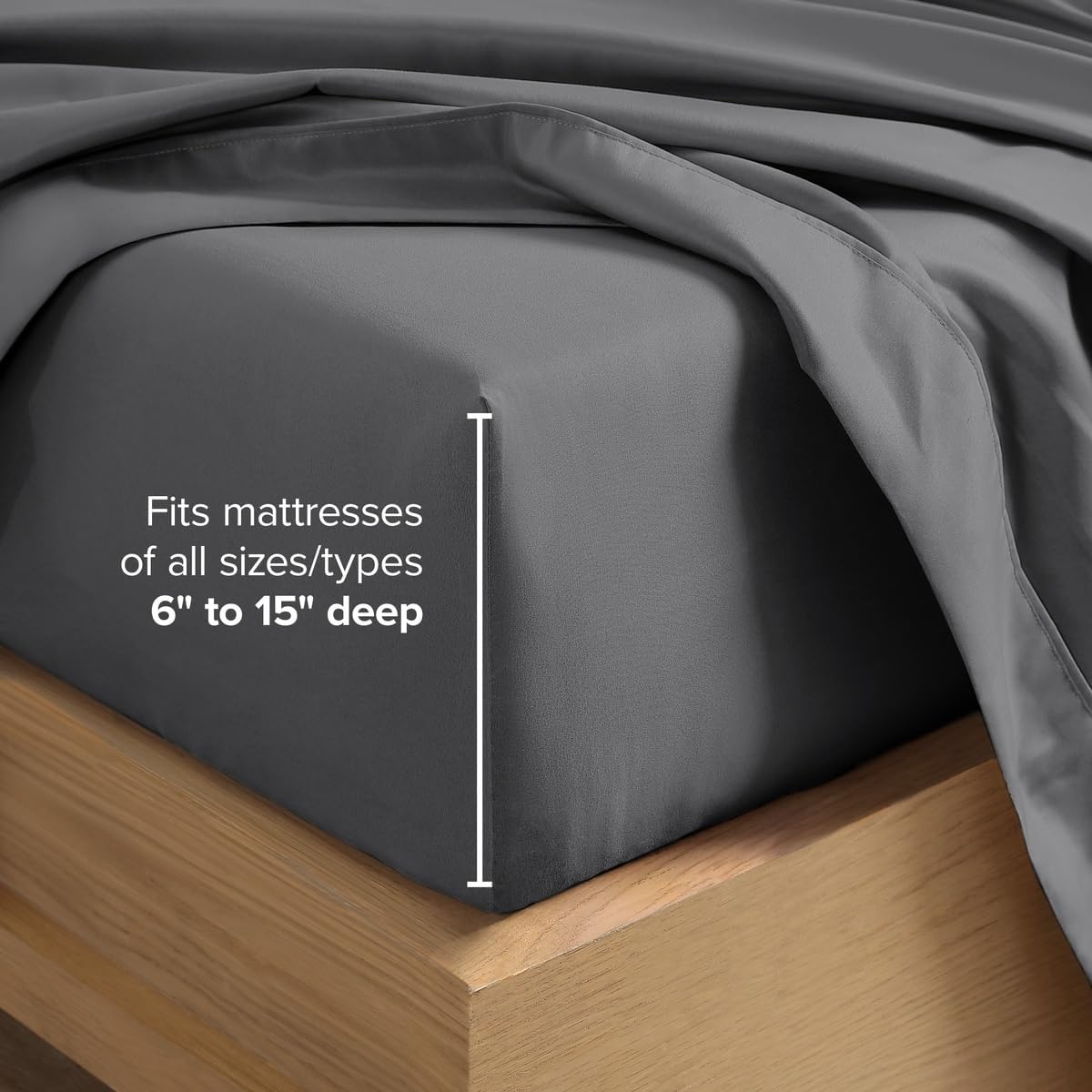 Detalle de Bare Home Queen Sheet Set, 1800 Thread