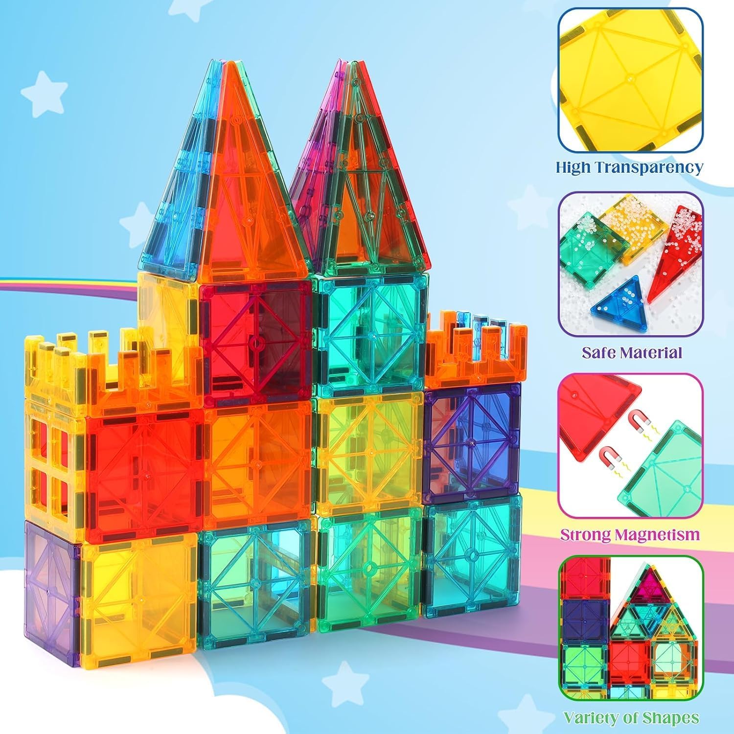 Thumbnail 2 de OugerToy 104PCS Magnetic Tiles 🧩