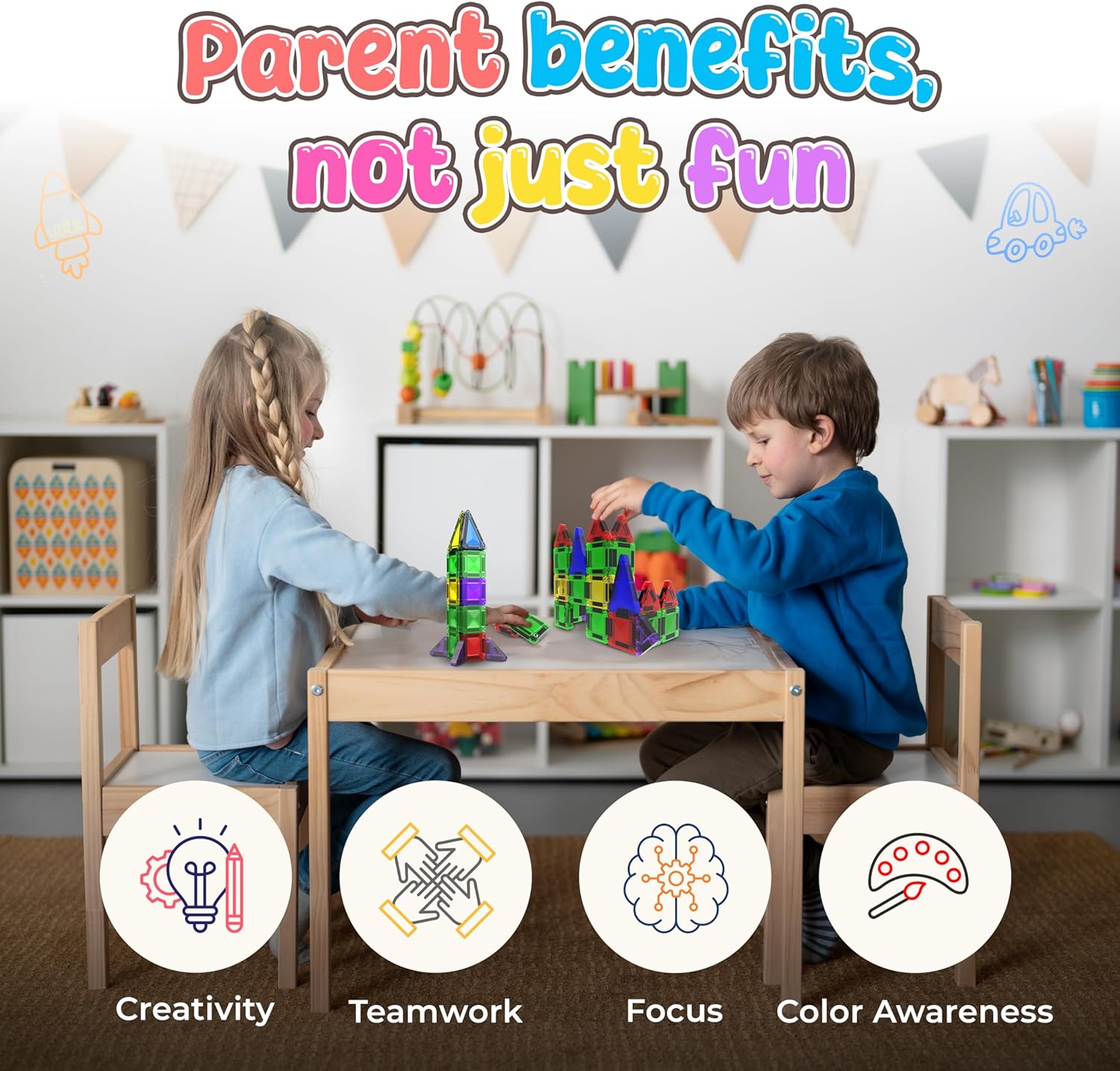 Thumbnail 4 de Desire Deluxe Micro Blocchi Magnetici STEM da viaggio per bambini (3+), 28 pezzi multicolore