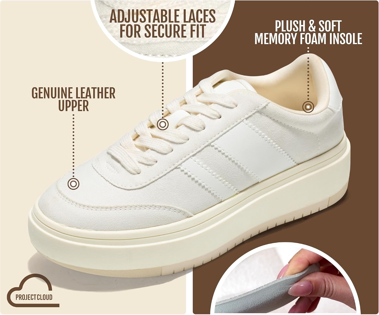 Detalle 2 de Project Cloud Platform Sneakers with Memory Foam Insole